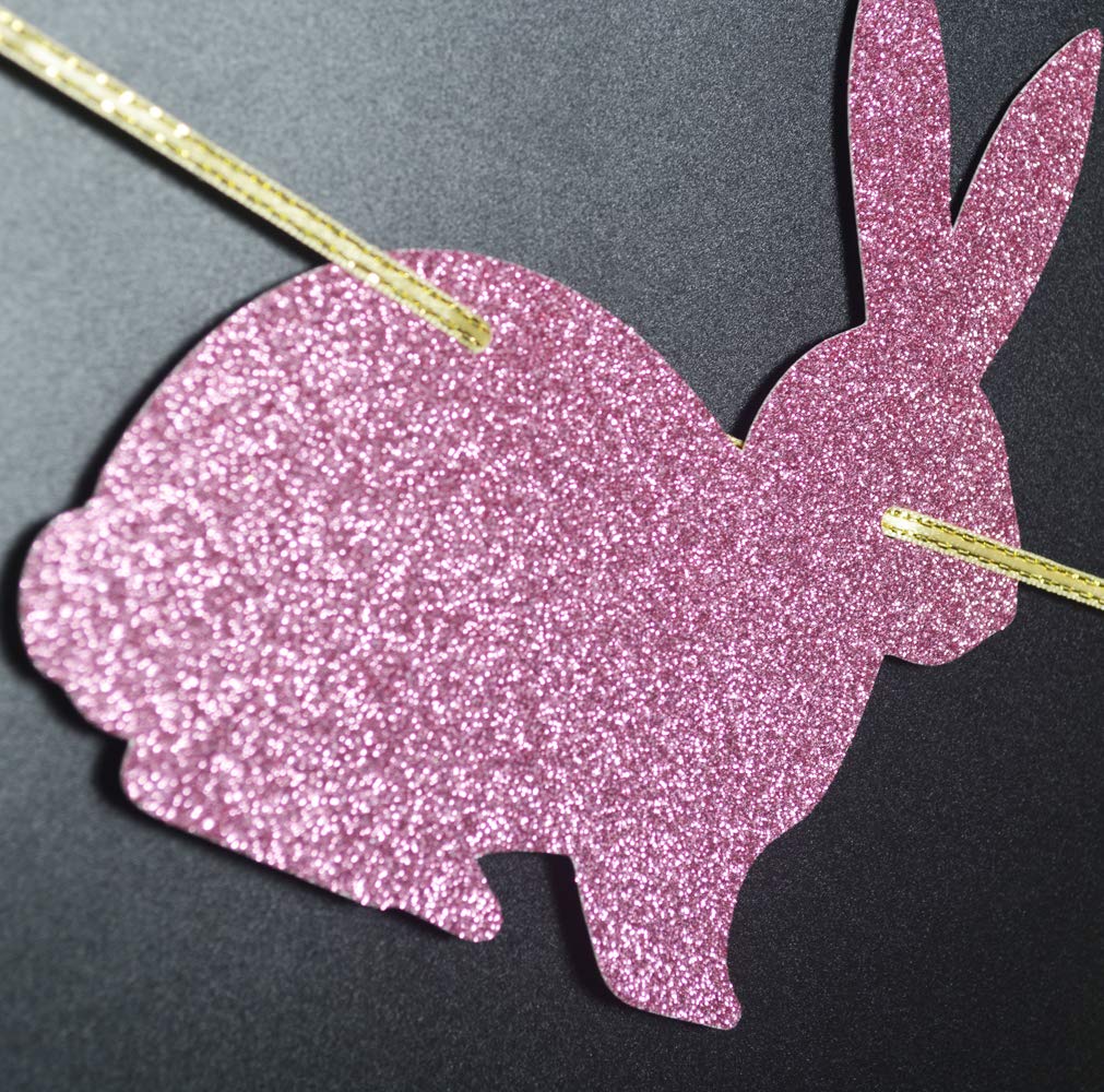 Some Bunny Is One Banner, 1St Birthday Banner, Bunny Theme, Gold Glitter Party Decorations(Gold)