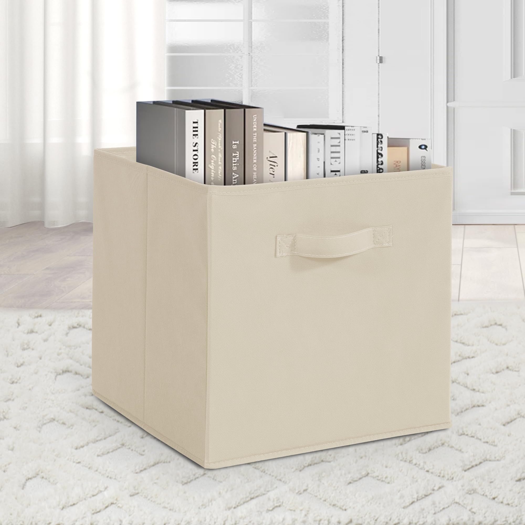 Storageideas 11X11 Storage Bins, Set Of 10 Storage Cubes, Collapsible Cube Storage Bins, Fabric Closet Organizers With Handles F