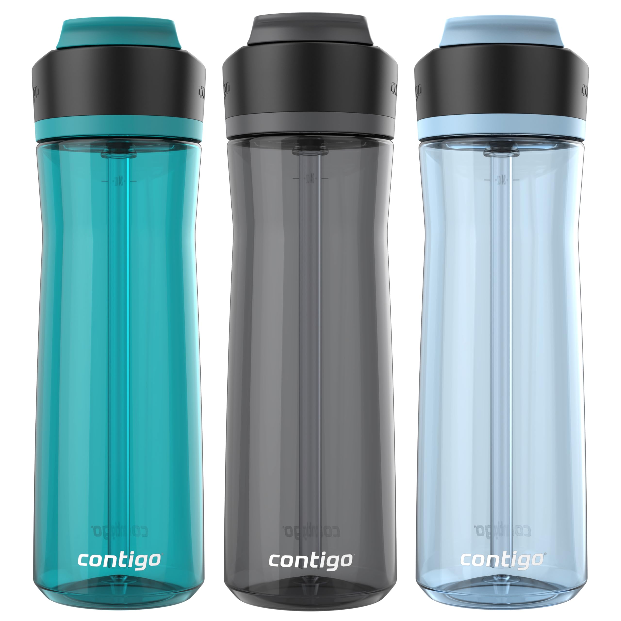 Contigo Ashland 2.0 Autospout Water Bottle, 24 Oz, 3-Pack