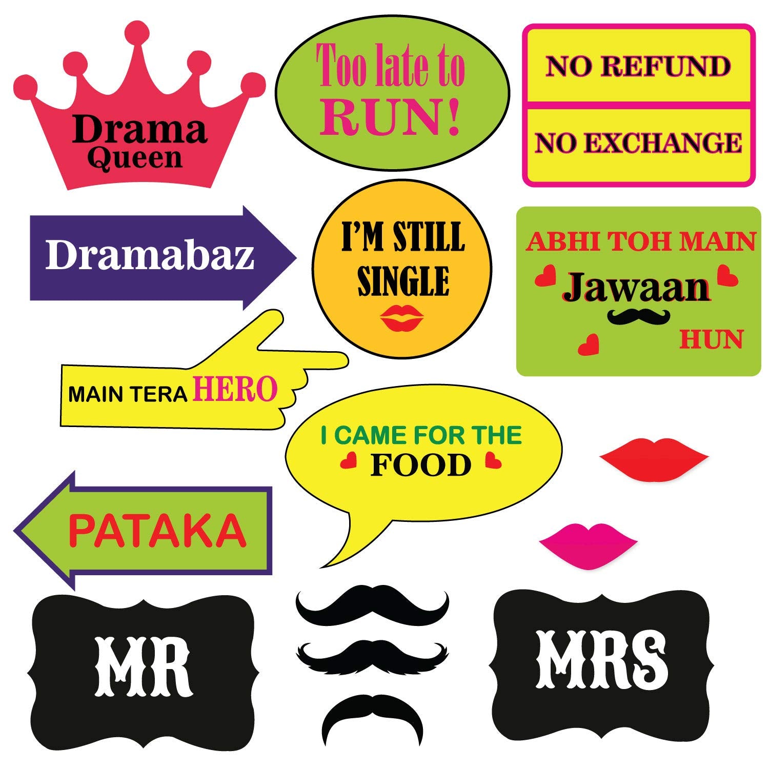 Festiko Bridetobe Photobooth Props for Bachelorette Party/Hens Party/Bridal Shower/Photobooth Props for preMarriage Function