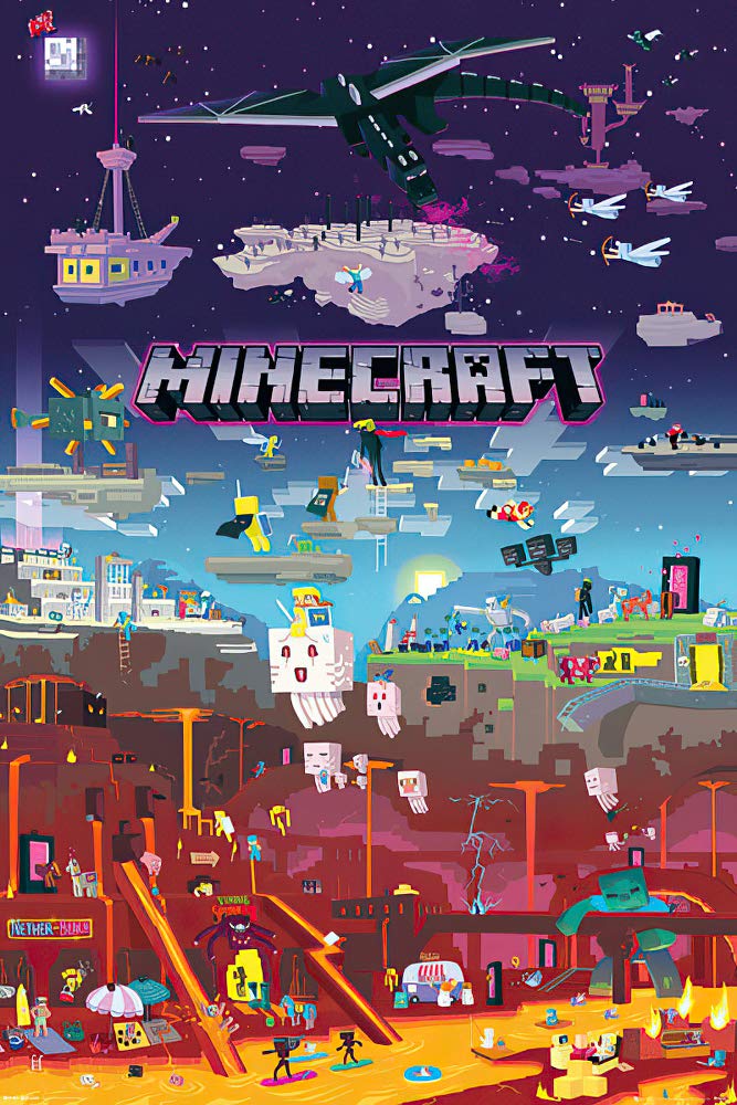 Poster Stop Online Minecraft The World Beyond - Gaming Poster/Print (City) (Size 24'' X 36'')