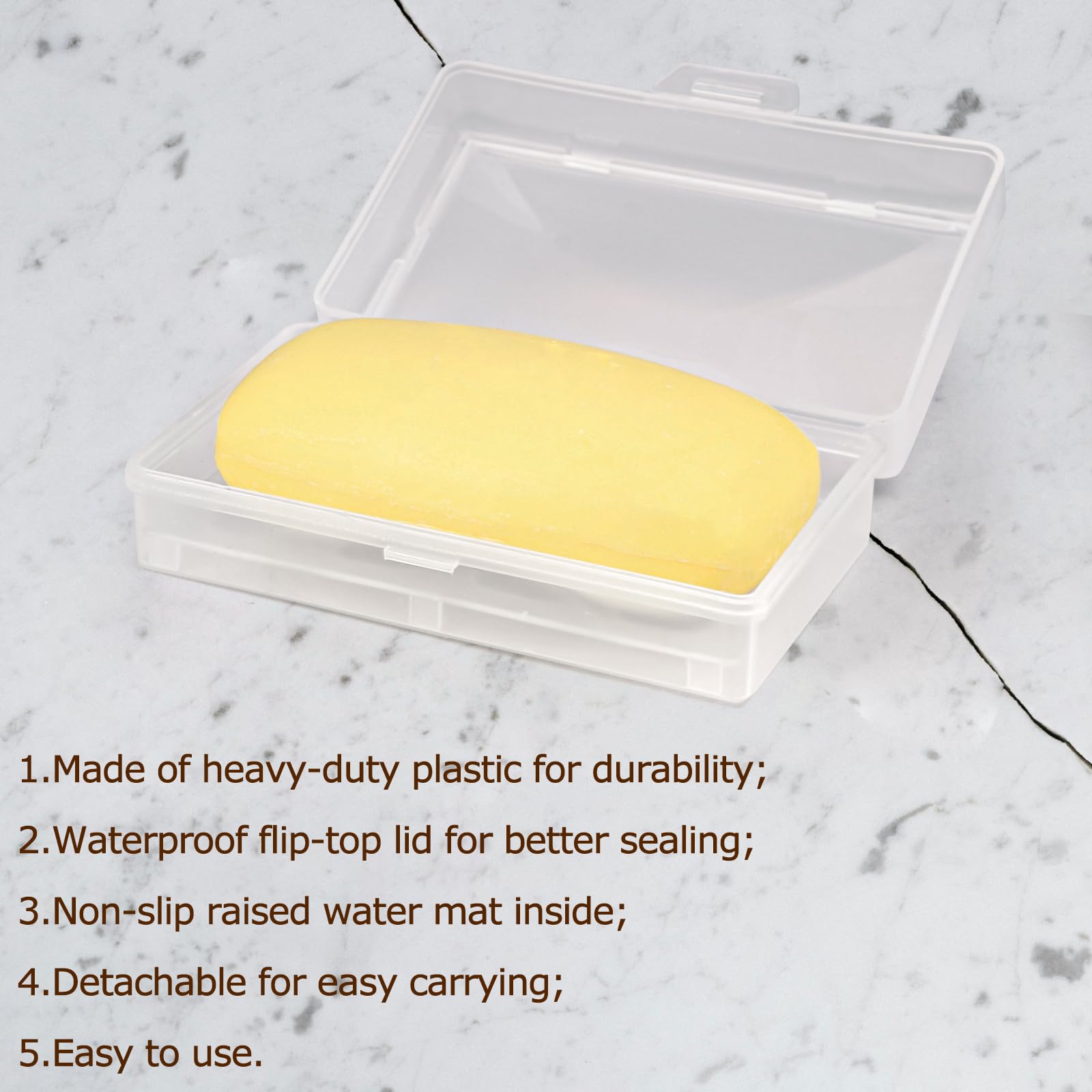 1 Pcs Clear White Travel Soap Box With Lid And Draining Holder, Soap Dish, Soap Rest For Bathroom Shower Home Outdoor Gym Fitnes