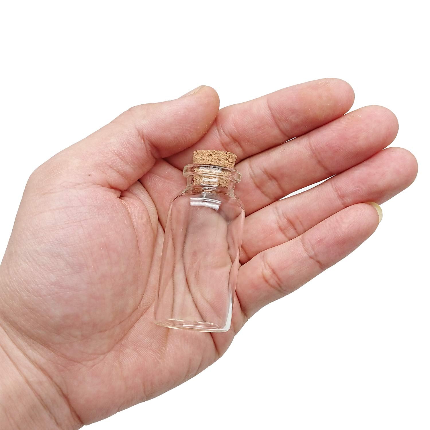 Axe Sickle 72 Pcs 20 mL Cork Stopper Glass Bottles 1 Ounce DIY Decoration Mini Wishing Glass Bottles for Potion, Party Favors, W