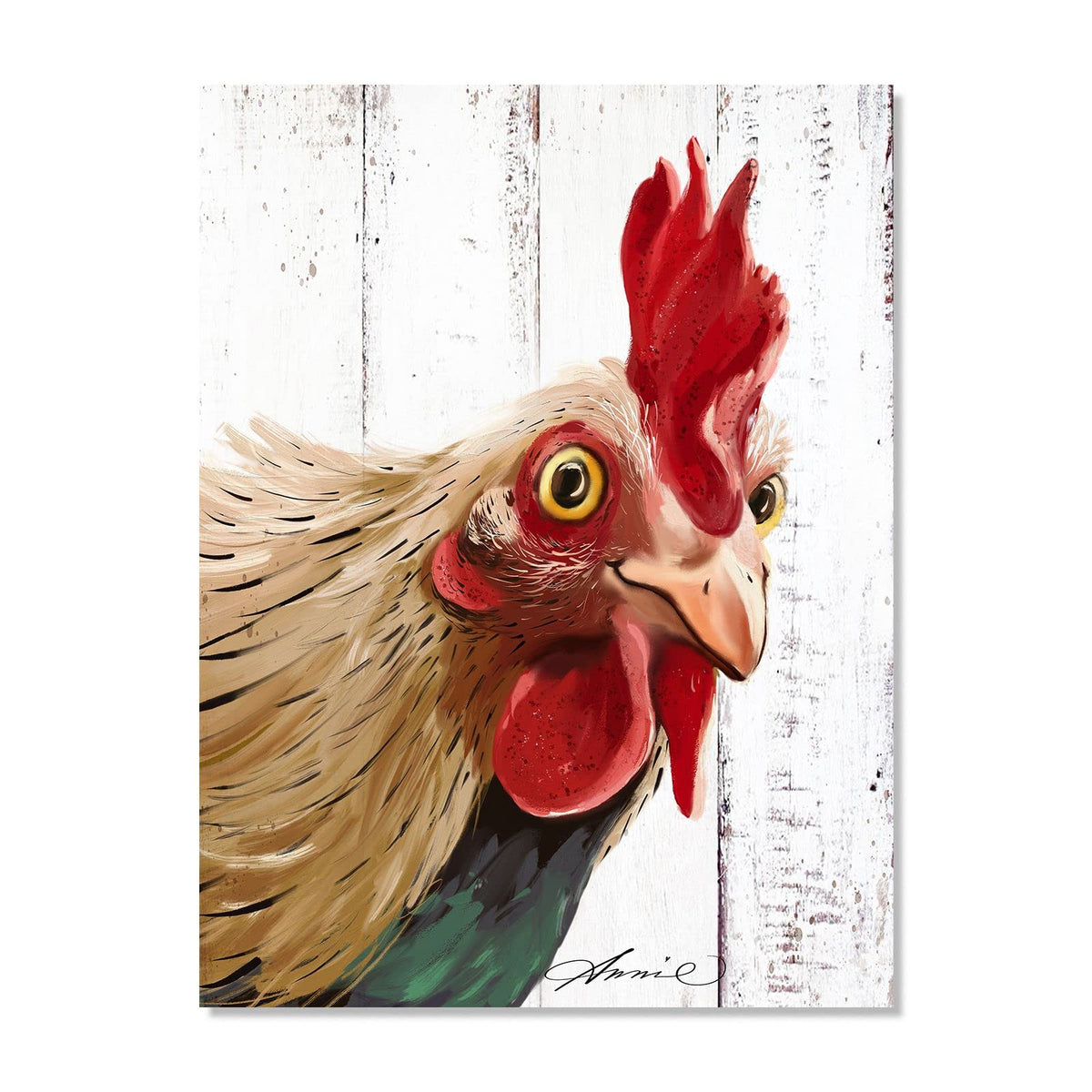 Rooster Kitchen Decor Wall Art - Abstract Farmhouse Chicken Canvas Pai ...
