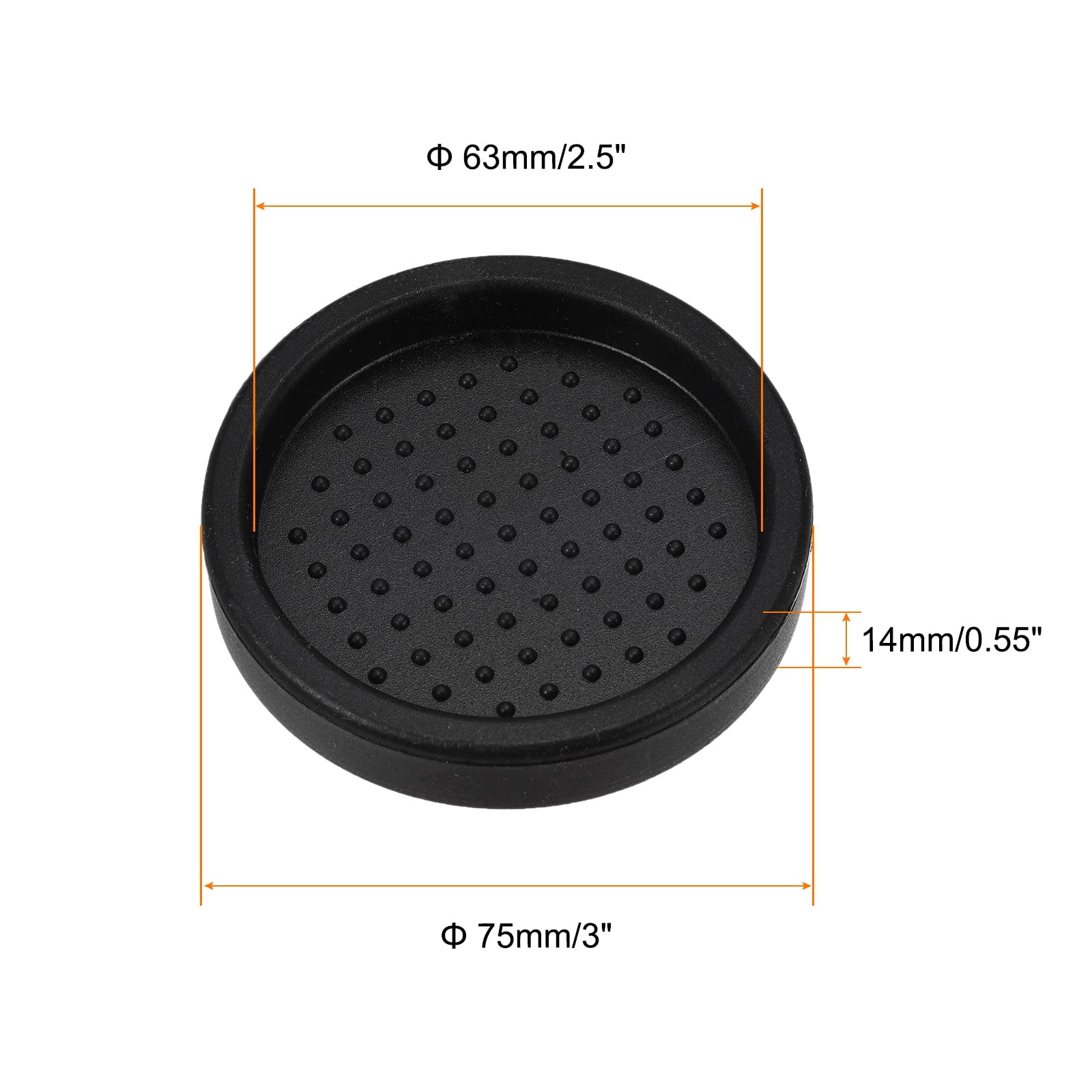 Meccanixity Silicone Gel Coffee Tamper Mat 2.5 Inch Id For Home Kitchen Black
