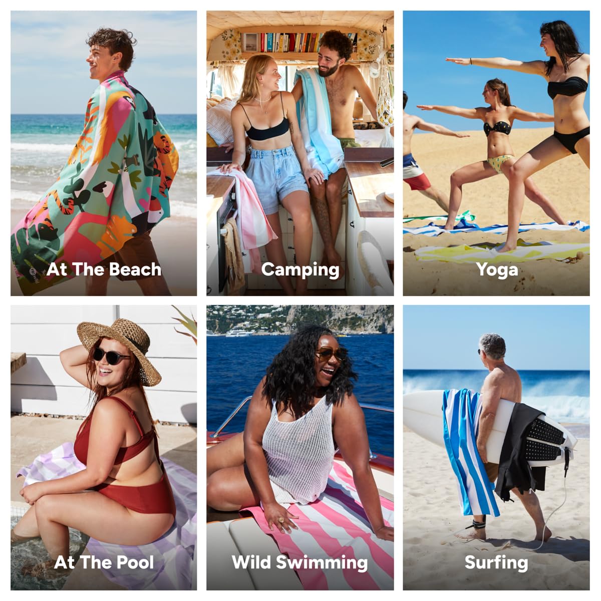 Dock & Bay Beach Towel - Quick Dry, Sand Free - Compact, Lightweight - 100% Recycled - Includes Bag - Wild Things - Extra Large