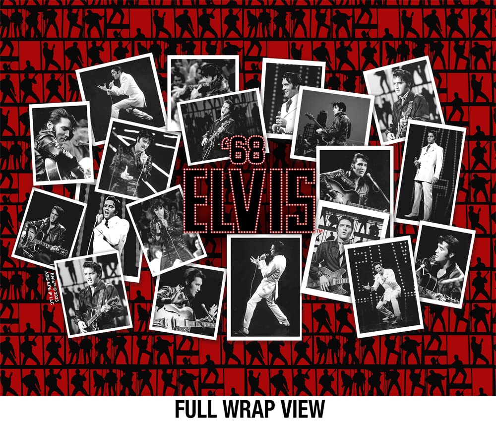 Elvis Official 68 Photos 24 Oz Insulated Canteen Water Bottle, Leak Resistant, Vacuum Insulated Stainless Steel With Loop Cap, B