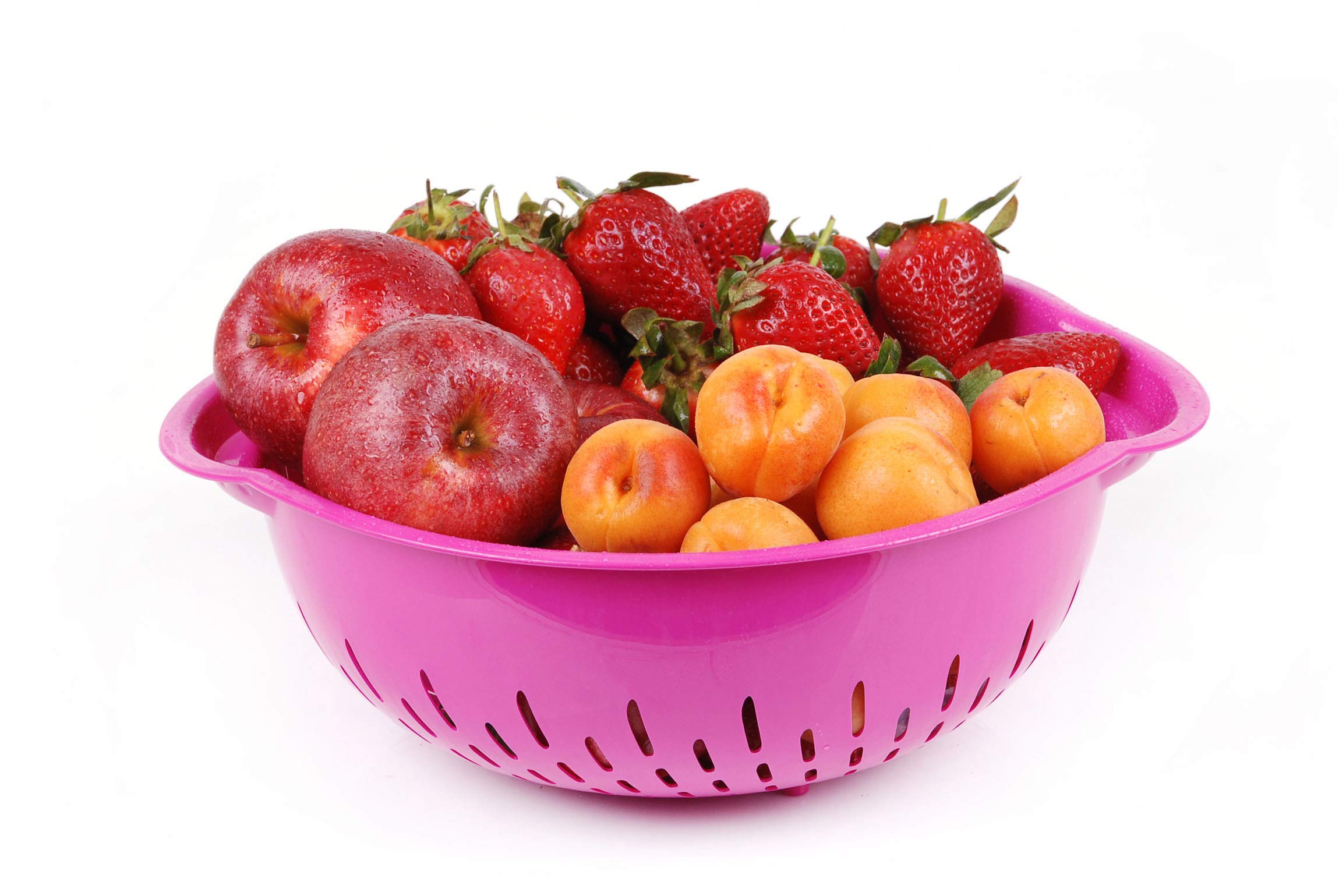 Mintra Home Mixing Bowl W/Colander (Large 4.5L, Purple) - For Washing & Draining Fruits And Vegetables - Heavy Duty Plastic For
