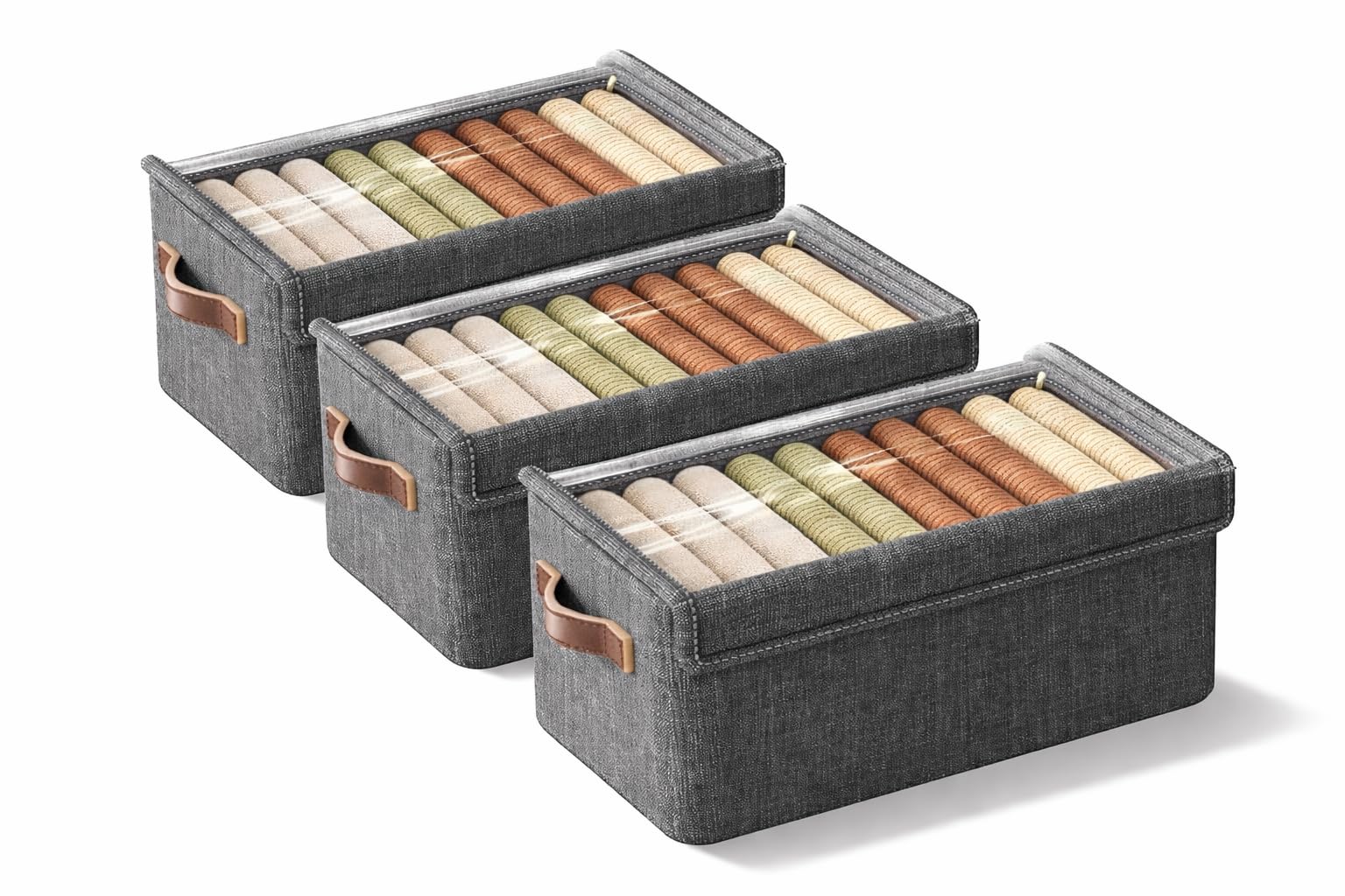 Barebeauty 26L Foldable Clothes Organizer For Wardrobe, Blanket Storage Box, Cloth And Dress Organiser Metal Frame Basket Bag Wi