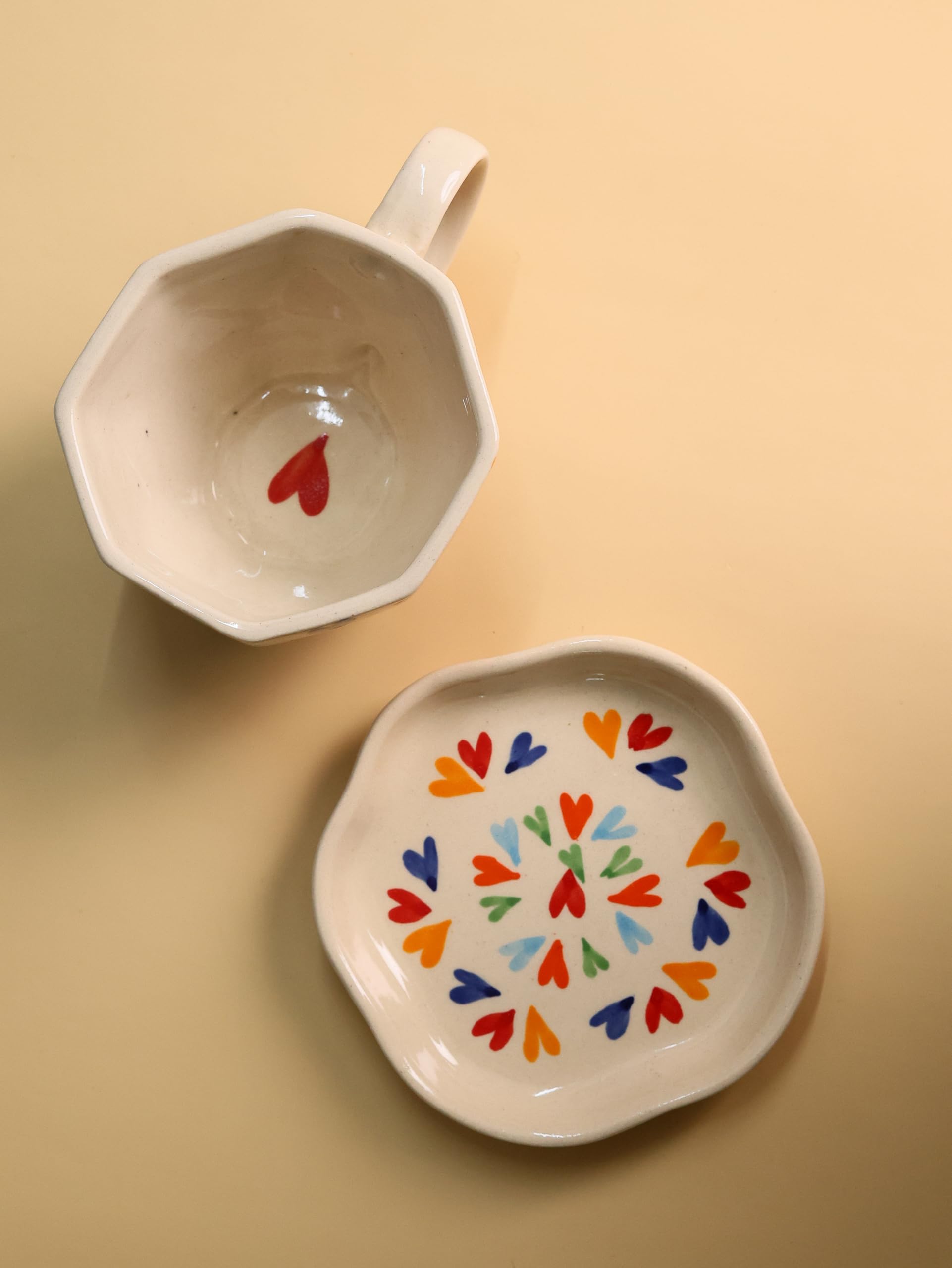 Weaving Homes Handcrafted Ceramic #Loveislove Mug & #Loveislove Dessert Plate, Serveware, Kitchenware, Ceramic Coffee Mugs, Plat