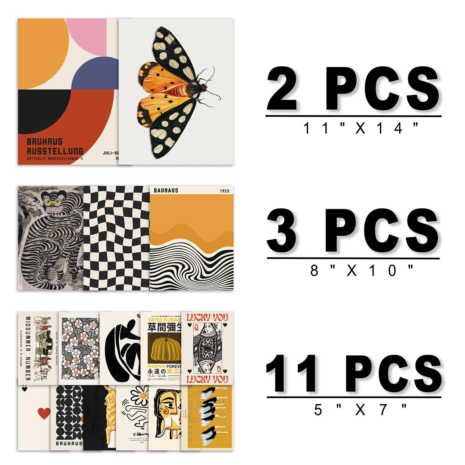 Anerza 16 Pcs Eclectic Wall Art Decor, Modern Maximalist Wall Prints For Bedroom, Bauhaus Posters For Room Aesthetic, Wall Colla