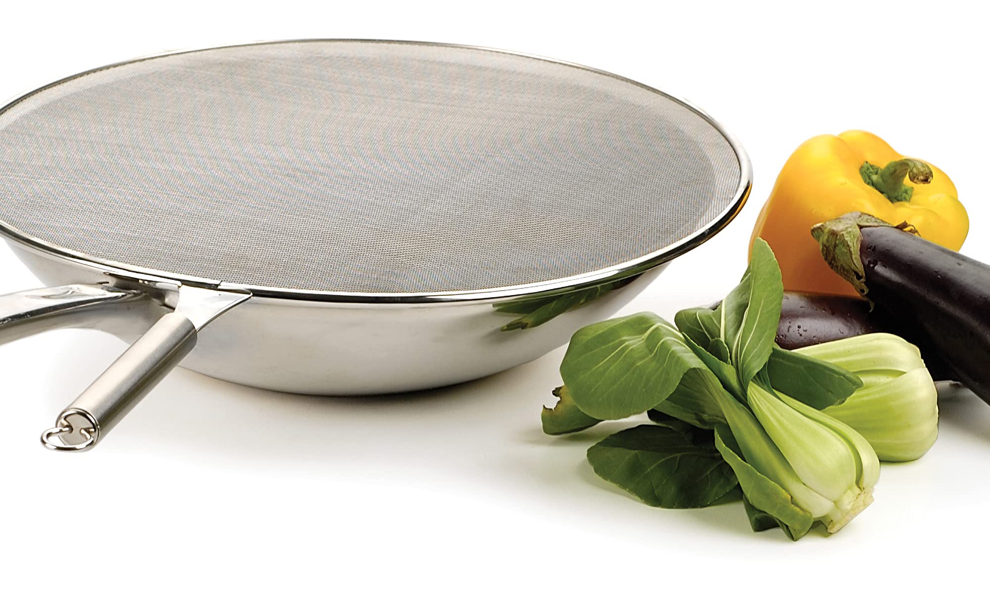Rsvp International Endurance Kitchen Collection Splatter Screen, Dishwasher Safe, 15'' Diameter, Stainless Steel