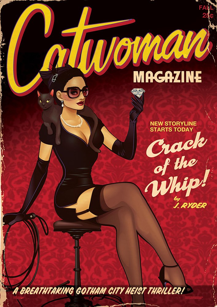 Mightyprint Dc Comics - Bombshell Catwoman - Justice League - Durable 17    X 24 Wall Art - Not Made Of Paper - Officially Licen