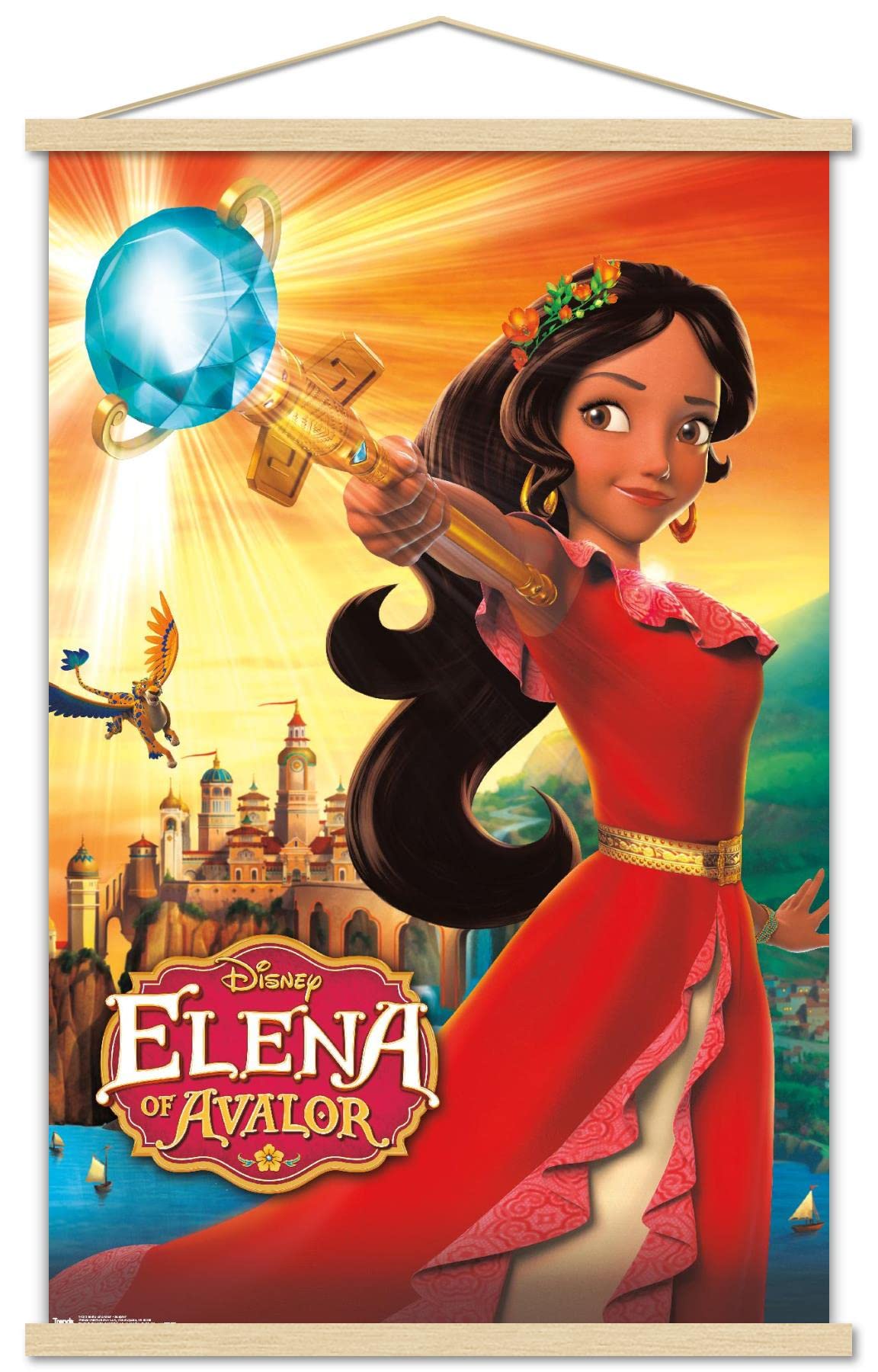 Trends International Disney Elena Of Avalor - One Sheet Wall Poster, 22.375'' X 34'', Premium Print And Beechwood Hanger Bundle
