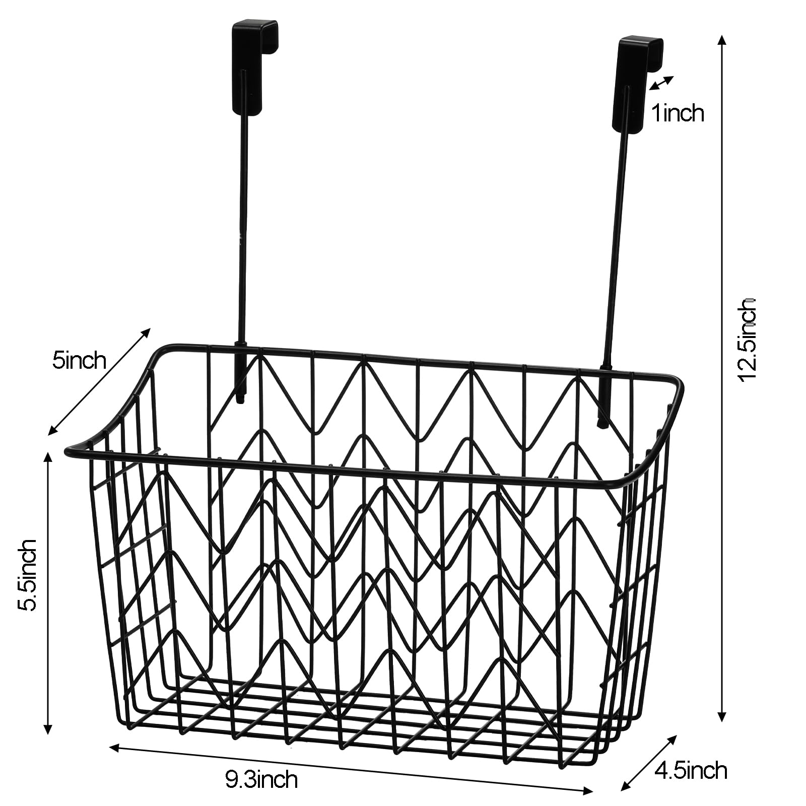 Avla 2 Pack Over The Cabinet Door Organizer, Grid Storage Baskets With Hooks, Metal Wall Hanging Basket Holder Rack, Wire Kitche