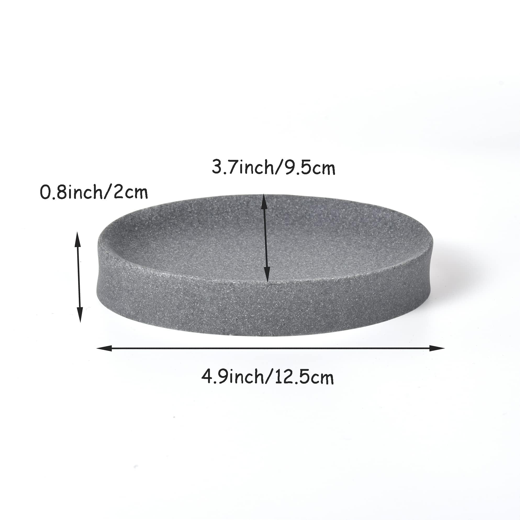 Imeea Soap Dish Resin Soap Tray Soap Holder Sponge Hand Soap Dish Holder For Bathroom Shower Kitchen Sink Counter (Grey)