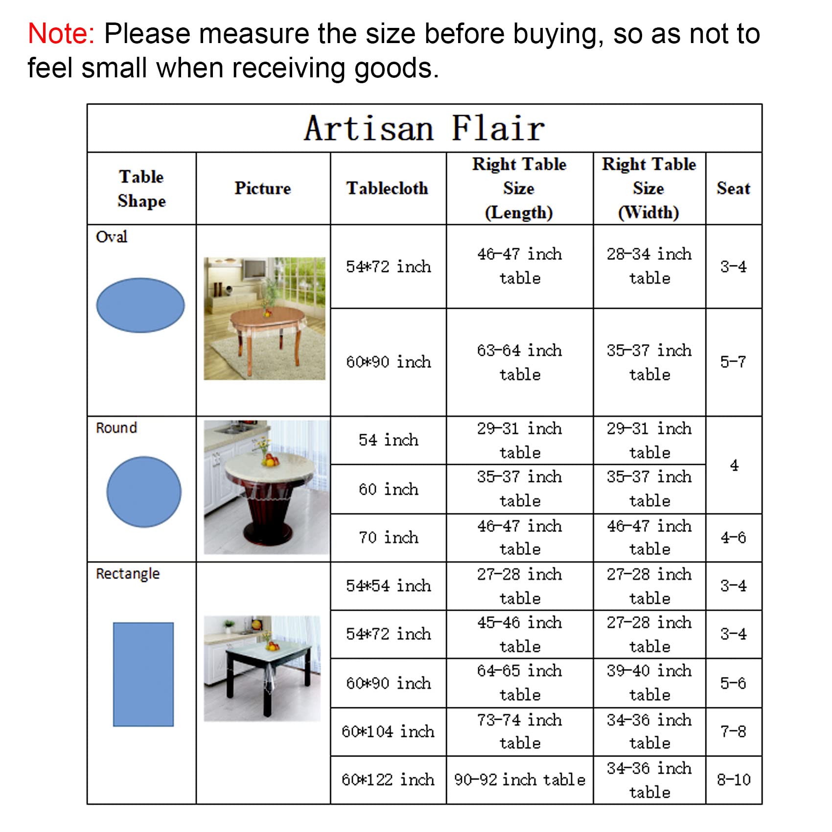 Clear Vinyl Tablecloth Protector Indoor Waterproof Transparent Table Cover Oblong(Rectangle)-54'' X 72''