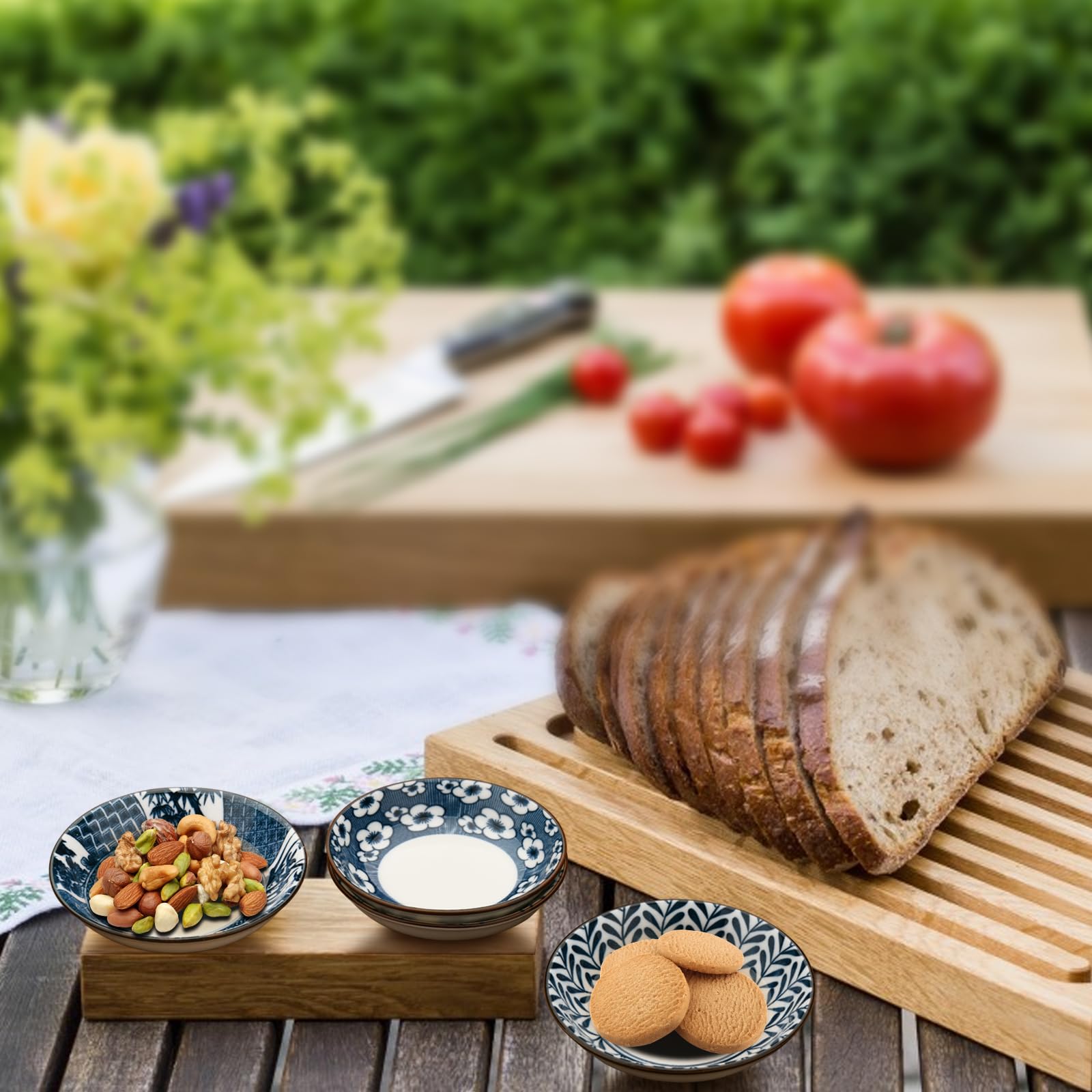 Beautyflier Set Of 4 Ceramic Sauce Dish Soy Sauce Dipping Bowls Appetizer Plates Side Dishes Serving Dish Japanese Style Dinnerw