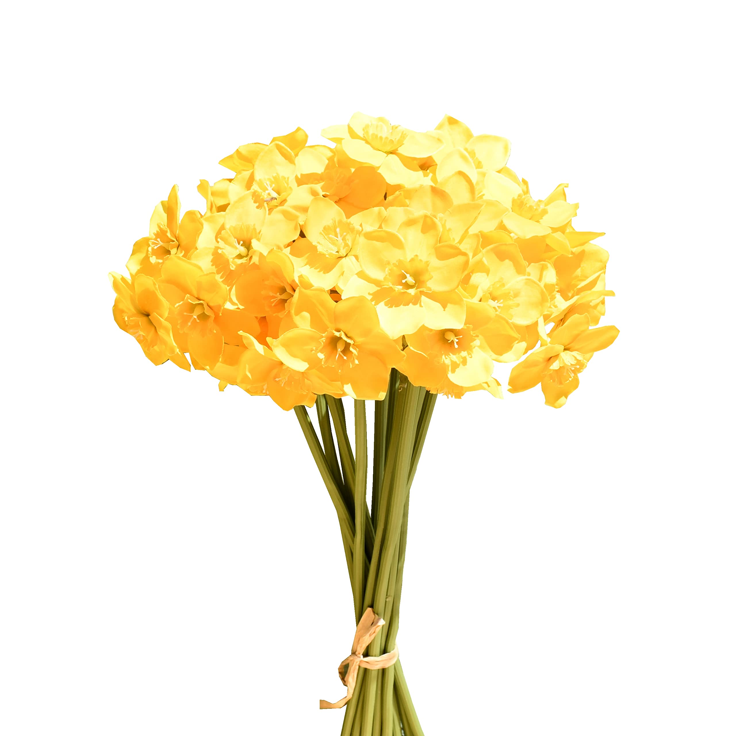 Mandys 12pcs Yellow Flowers Artificial Daffodils Flowers 16 for Party Home Decoration
