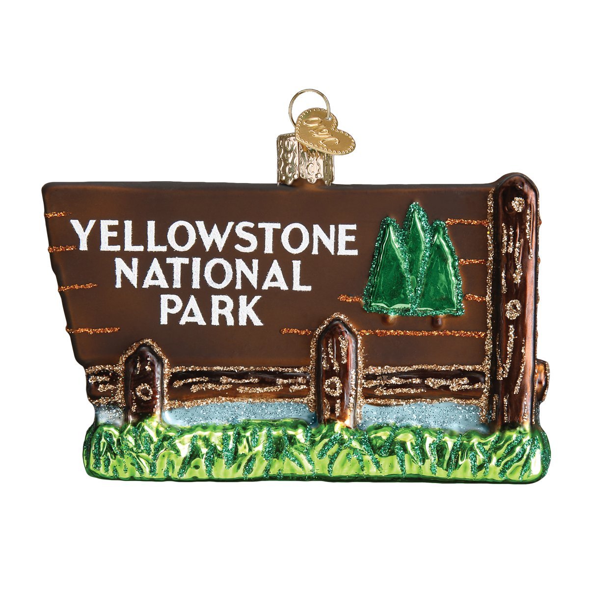 Old World Christmas Ornaments: State Parks Glass Blown Ornaments for Christmas Tree, Yellowstone National