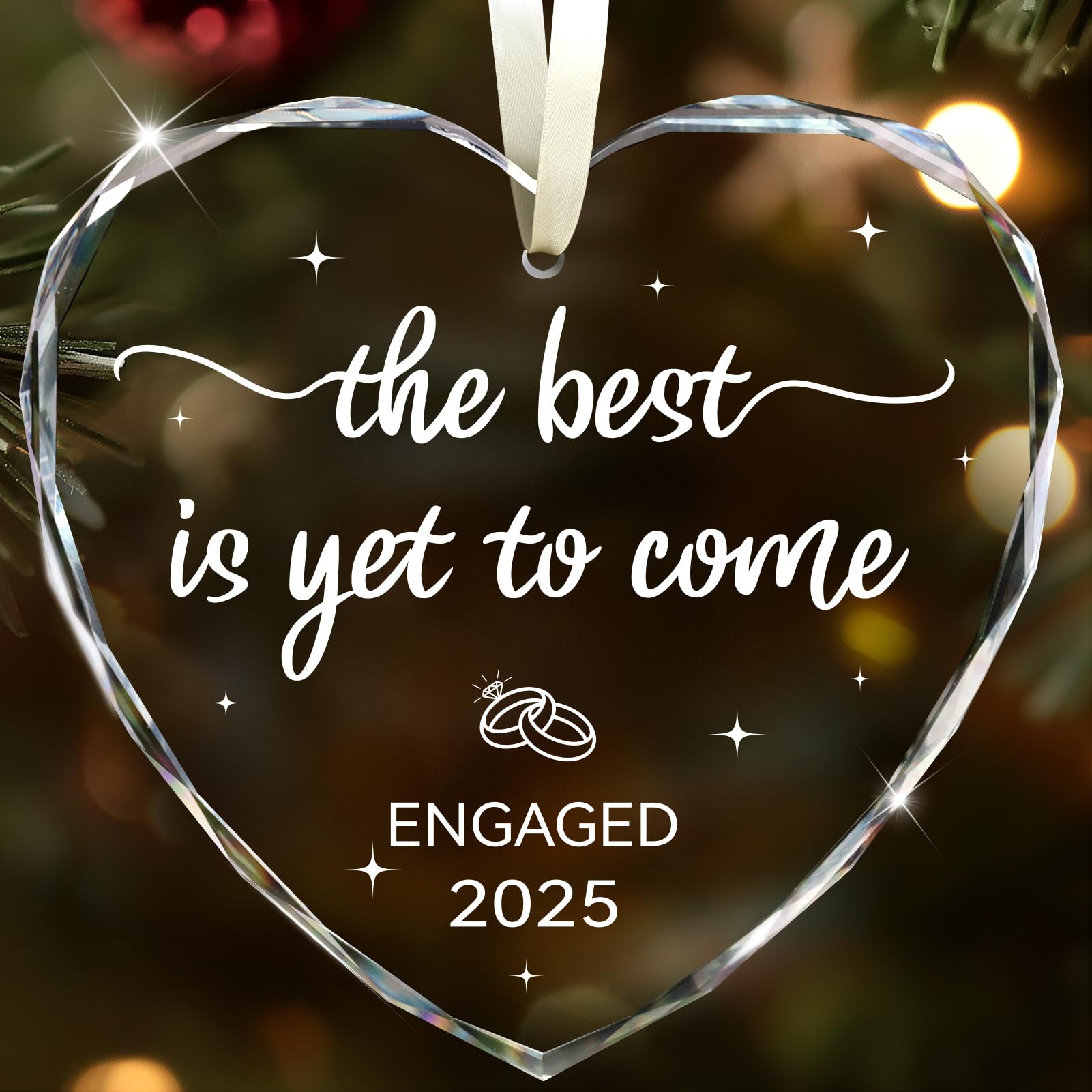 Engagement Gifts for Couples 2025, Glass Engagement Gifts for Newly Engaged Couples, Bride to Be, Women, Fiance, Bride to Be Gif