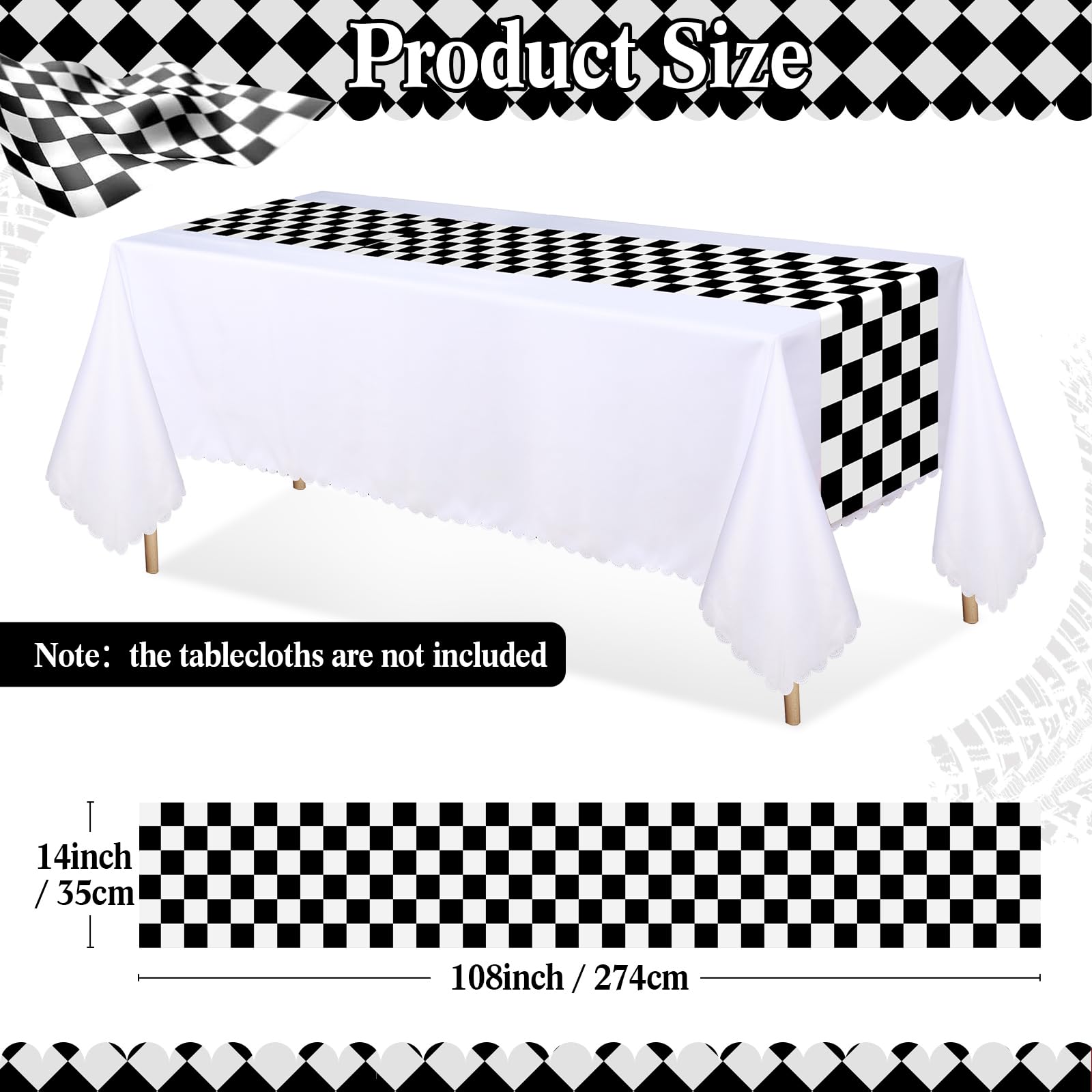 Preboun Plastic Table Runner 14 X 108 Inches Flag Tablecloth Road Table Runner For Anniversary Wedding Birthday Party Decor Indo