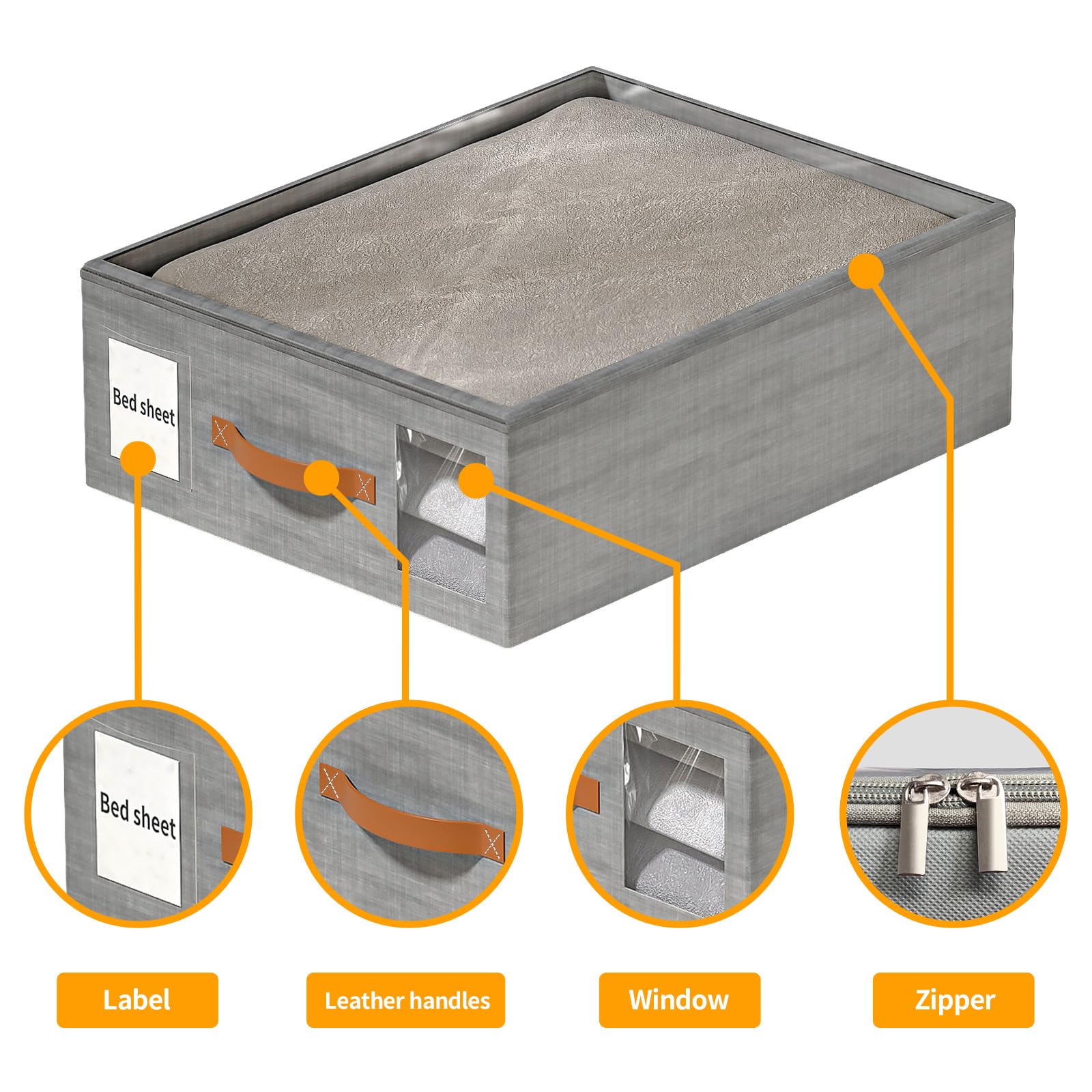 Aokeyee Bed Sheet Organizers and Storage, 4 Pack Foldable Closet Organizer and storage, Sheets Set Folder for Bedding Sheets, Du