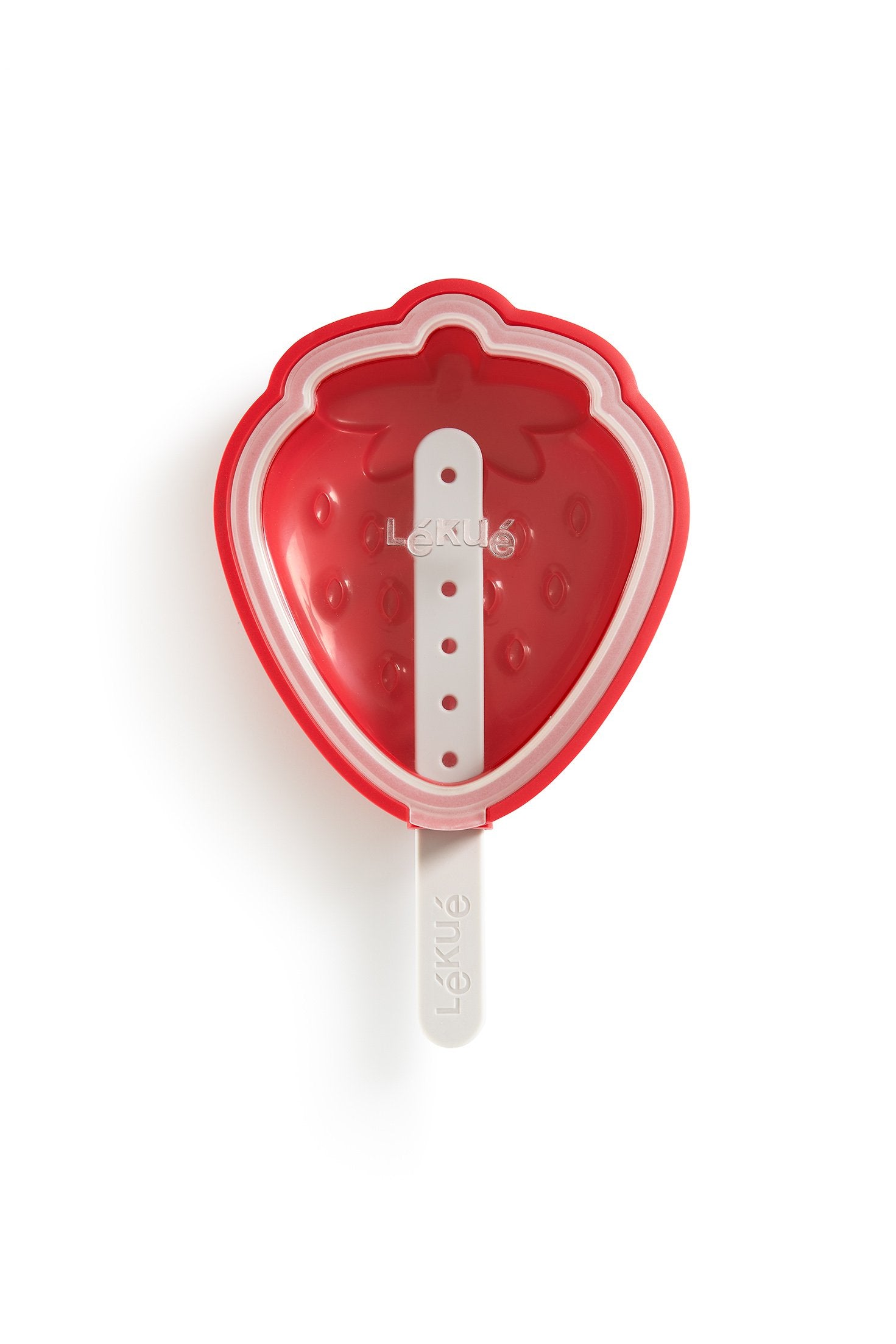Lekue 3400265R14U150 Strawberry Ice-Cream Mold, Red
