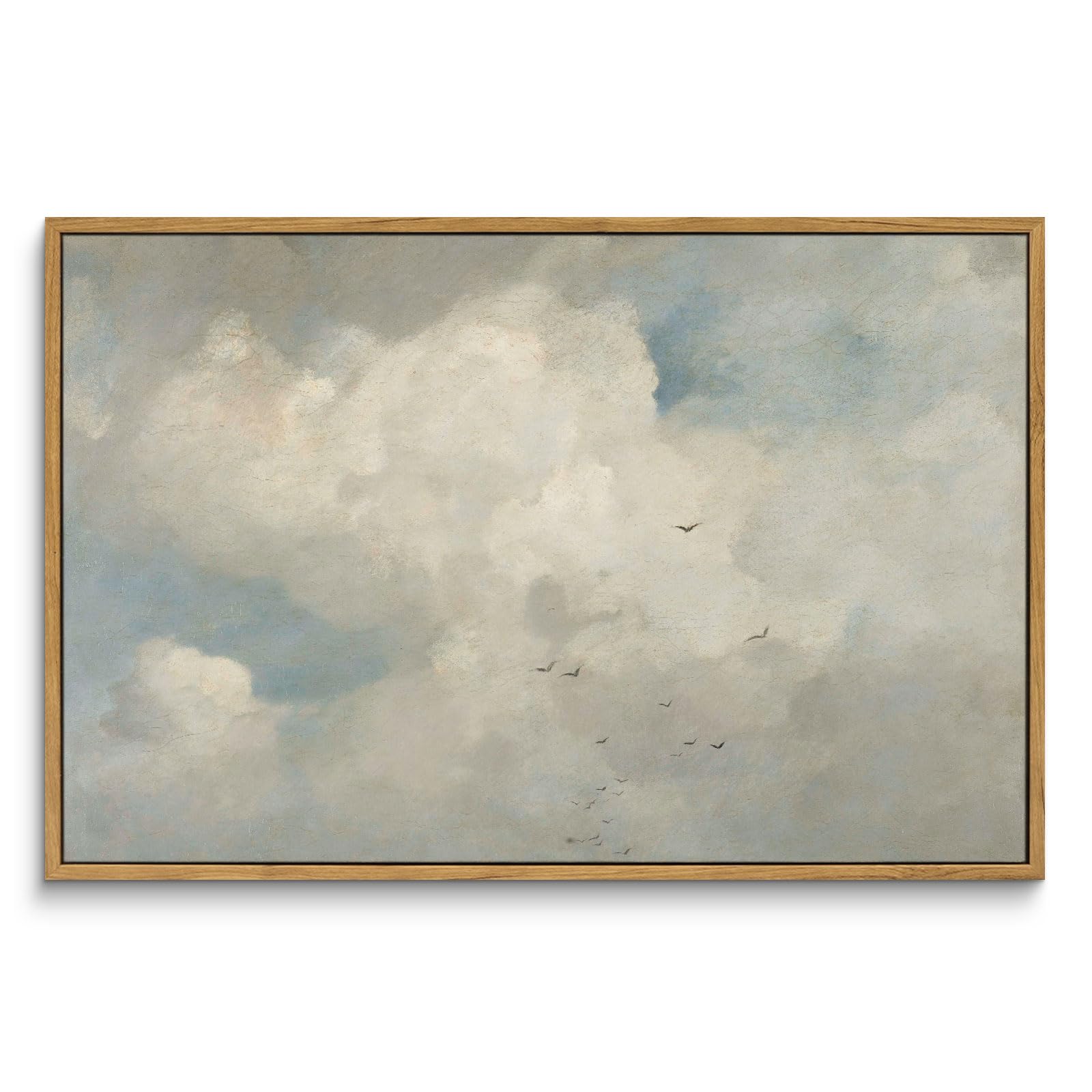 Insimsea Framed Canvas Wall Art Vintage Decor, Home Decor Classical Oil Paintings Sky Cloud Prints, Vintage Landscape Large Wall