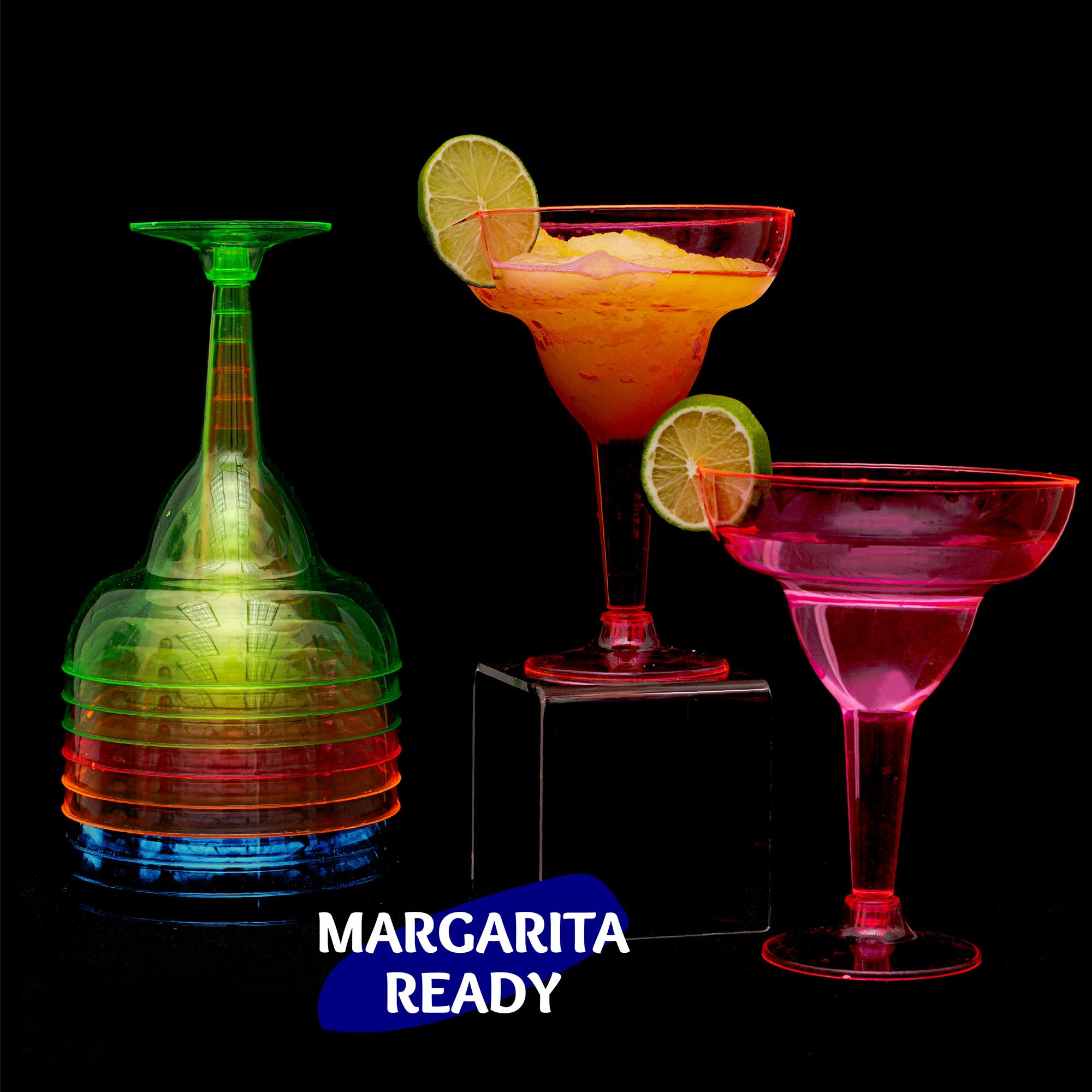 Party Dimensions Neon 12 Count Plastic Margarita Cup, 12-Ounce