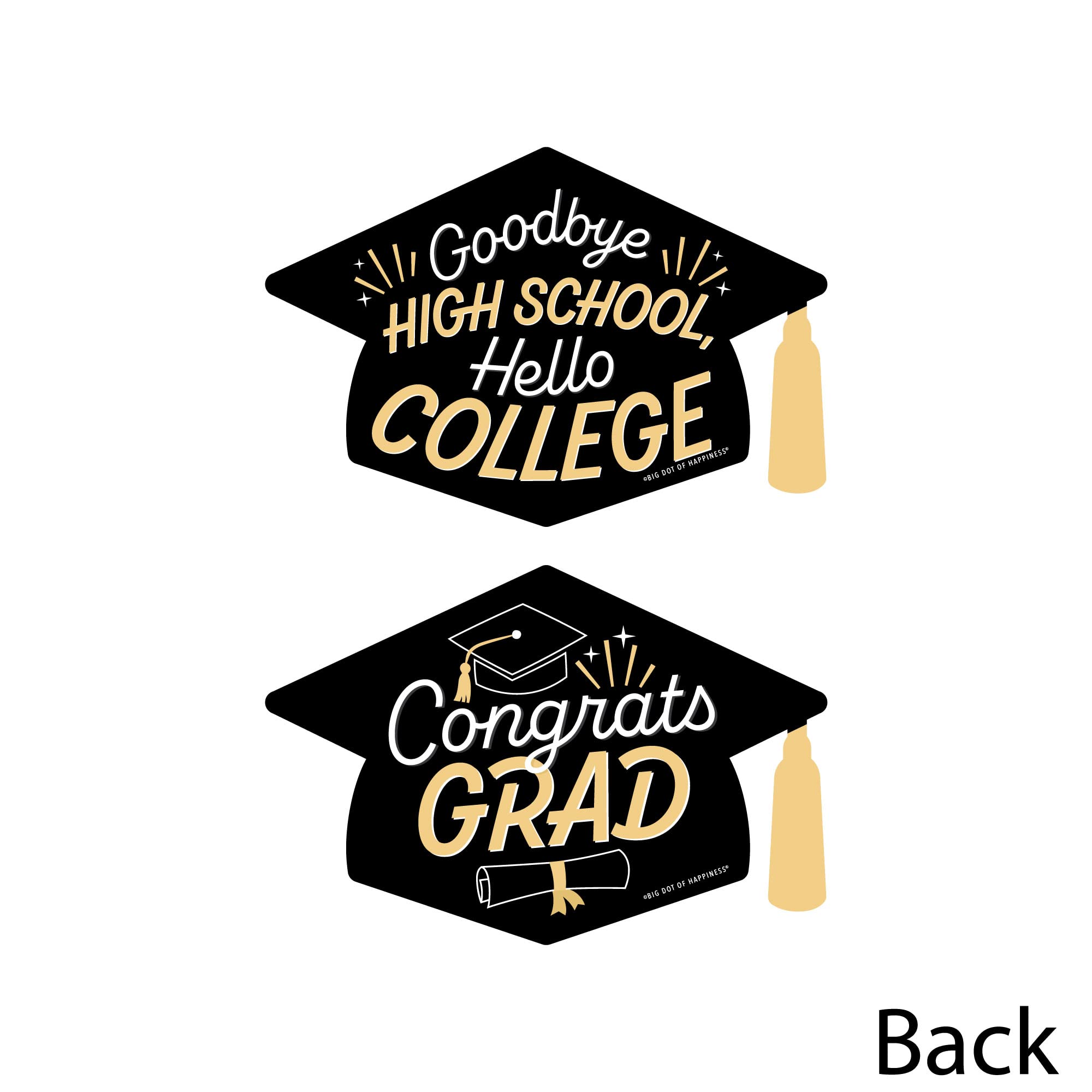 Big Dot Of Happiness Hello College Graduation - Grad Cap Decorations Diy Party Essentials - Set Of 20