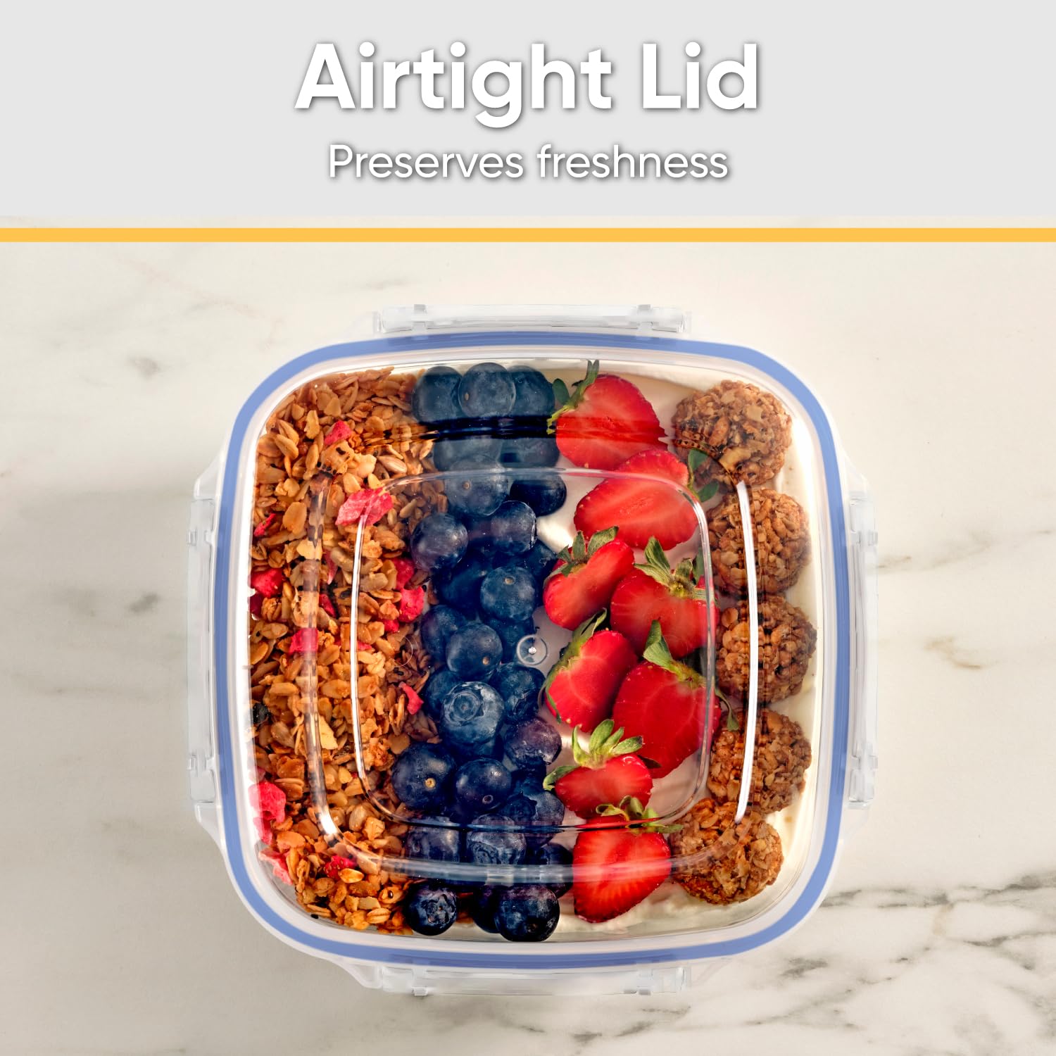 Superio Plastic Food Storage Container Set, Bpa Free, Sealed Containers With Airtight Lids For Pnatry, Cupboard, And Fridge- Mic