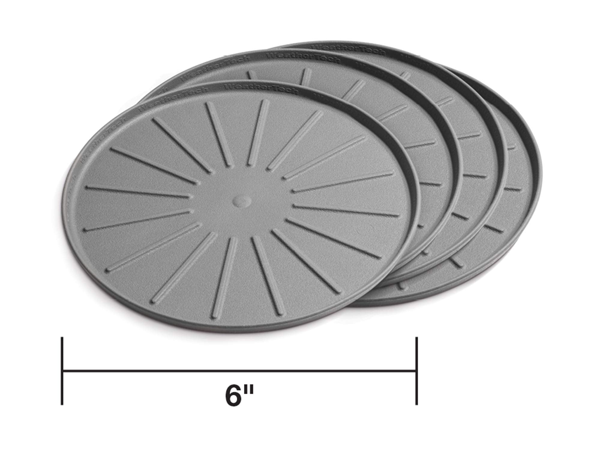 Weathertech 6'' Drink Coasters For Home Surfaces, Anti-Skid, No-Slip Knibs - Set Of 4, Grey - (8A6Cstgr)