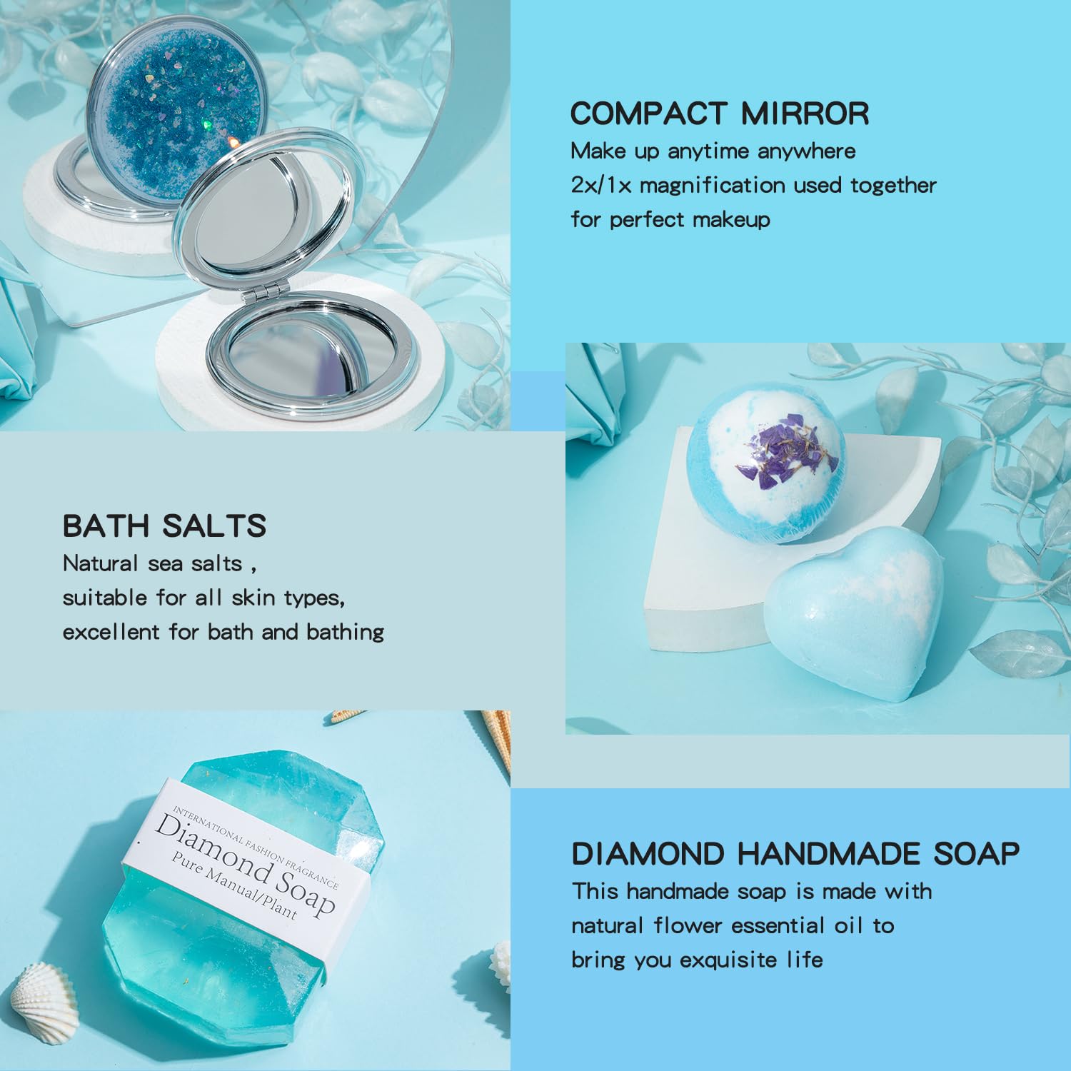 Birthday Gifts for Women,Blue Gift Basket for Women Friendship Gift Relaxing Gift Set,Best Friend Gift Unique Gift Ideas for Wom