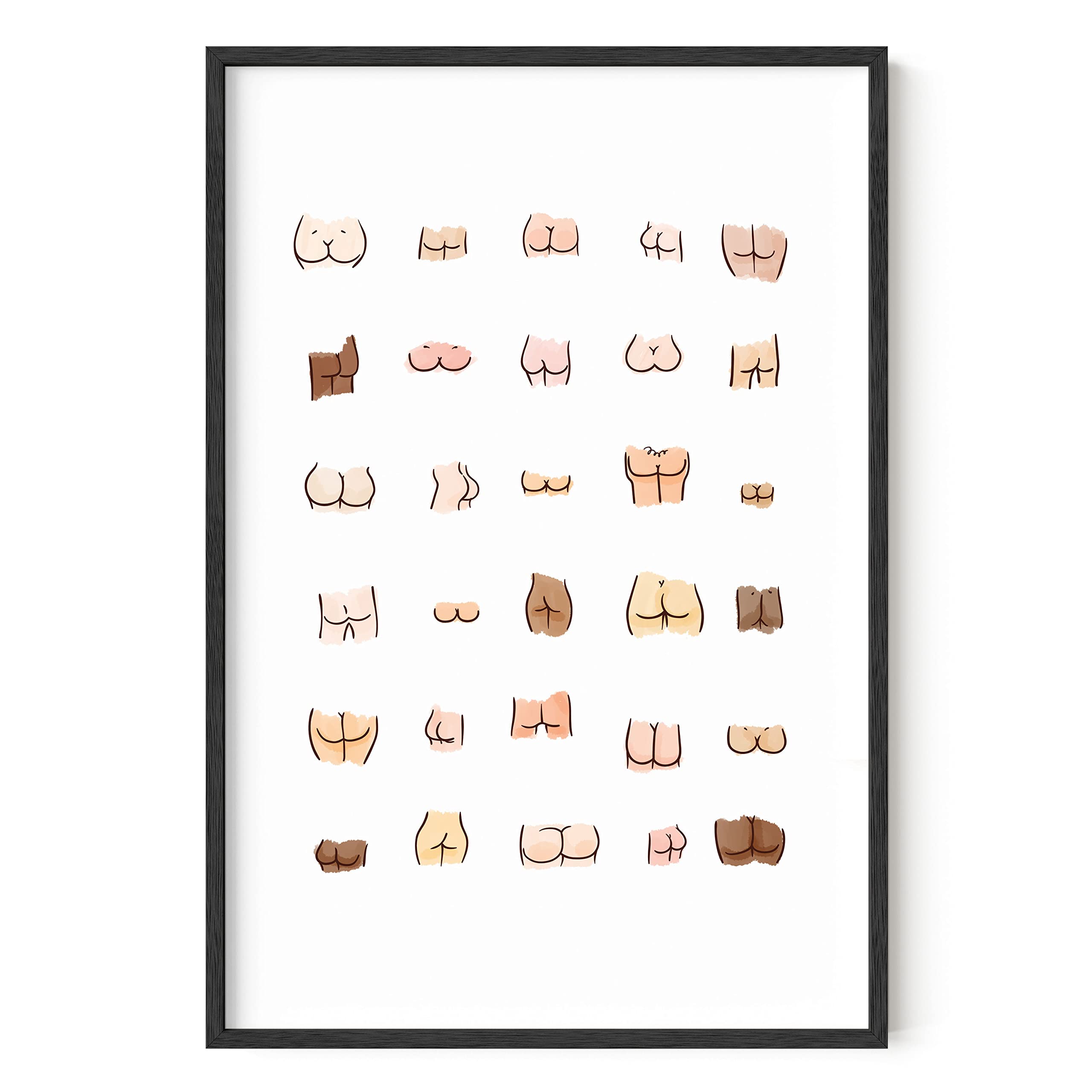 Haus And Hues Funny Bathroom Art, Funny Bathroom Decor, Butts Collage, Cute Bathroom Decor, Bathroom Signs, Funny Bathroom Wall