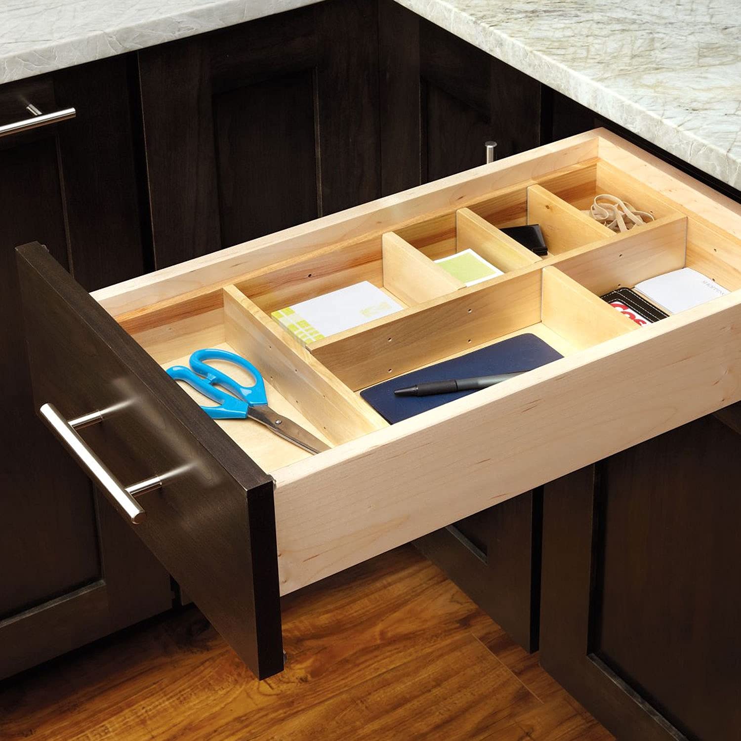 Rev-A-Shelf Customizable Drop-In Kitchen Drawer Organizer Kit For Large Utensils, Knick Knacks, & Cutlery Organization W/Adjusda