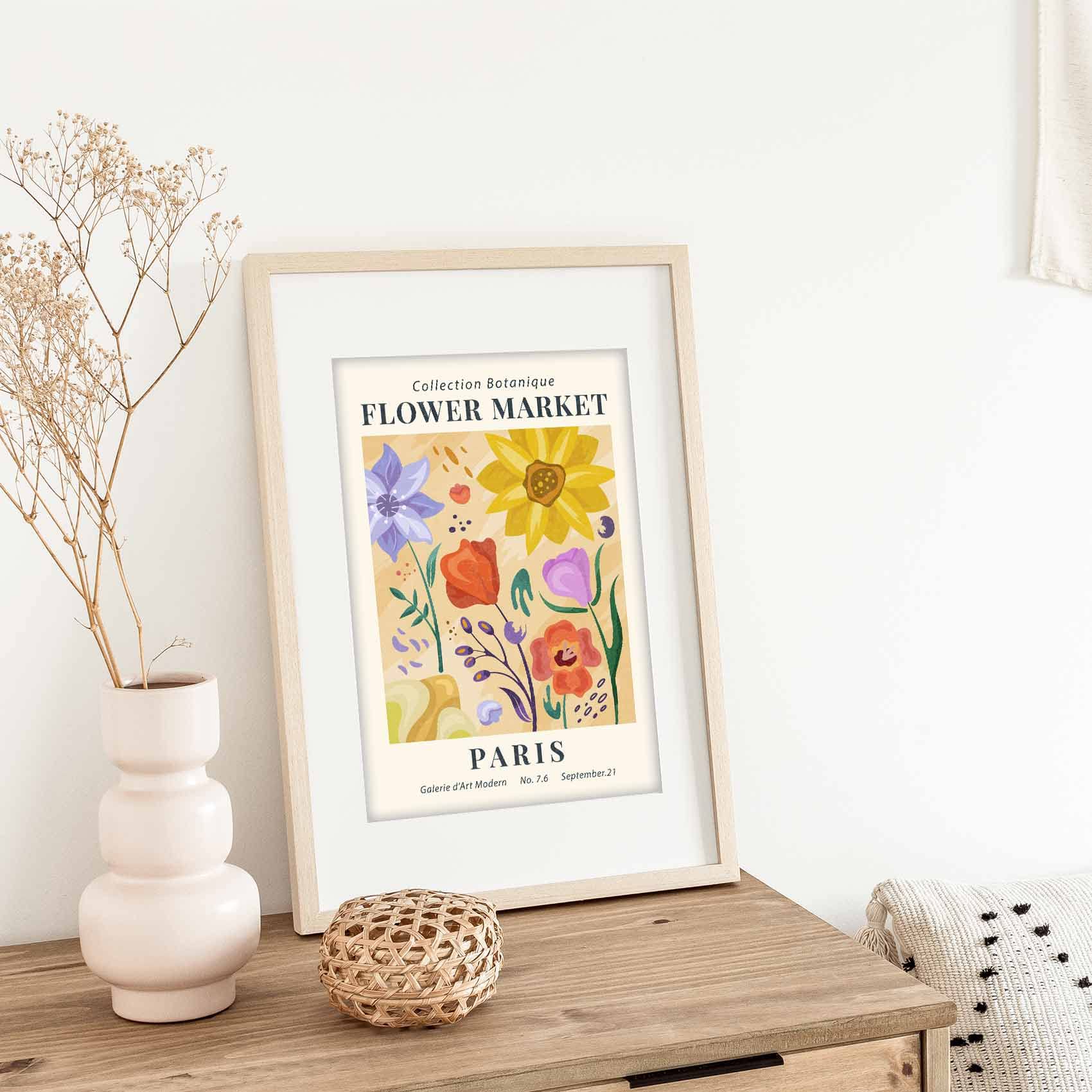 Canssape Set Of 4 Flower Market Wall Art Prints Colorful Wall Art Prints 8X10 Wall Pictures For Room Decor Aesthetic Flower Mark