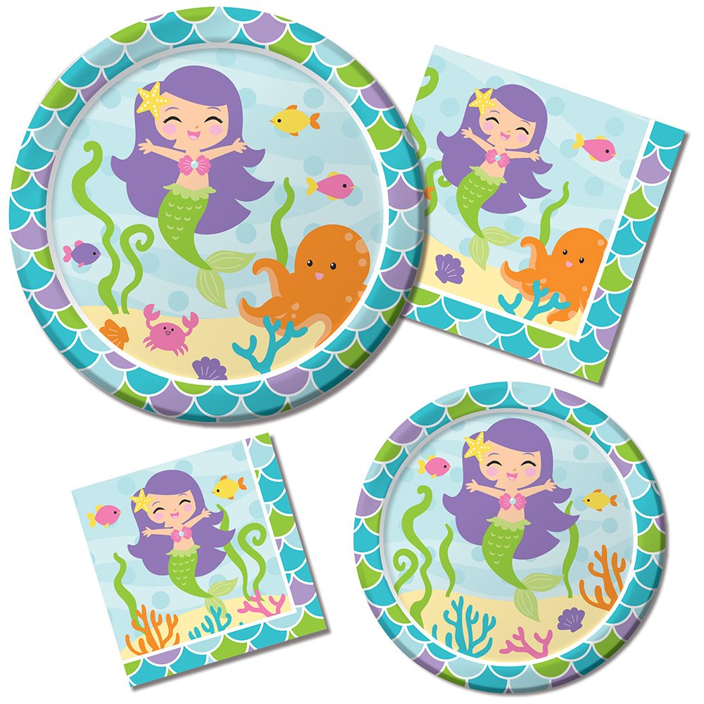Creative Converting Mermaid Friends Paper Dinner Plates (8Ct)