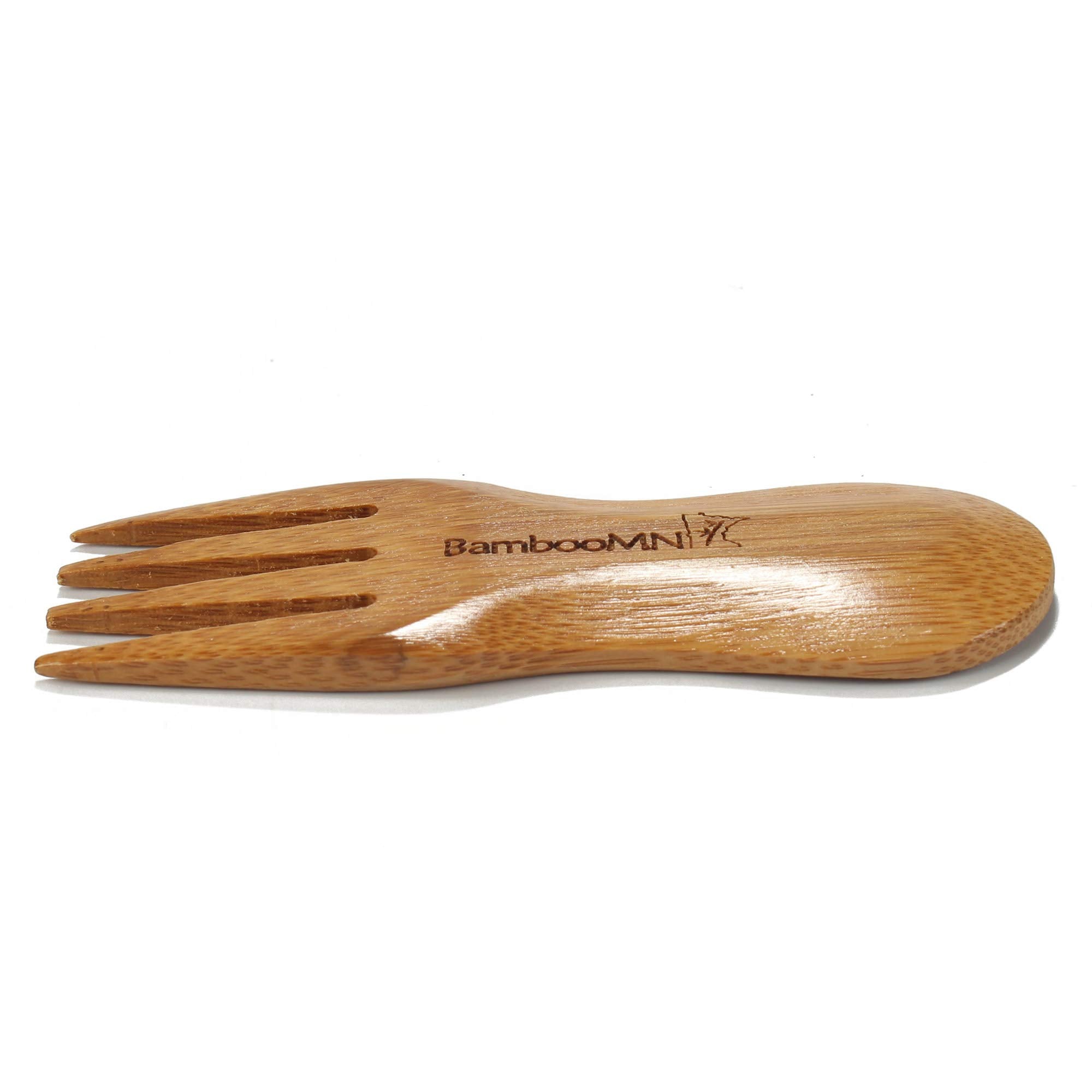 Bamboomn Solid Bamboo Stubby Spork 4'' - All Natural Reusable Utensils - 100 Pcs