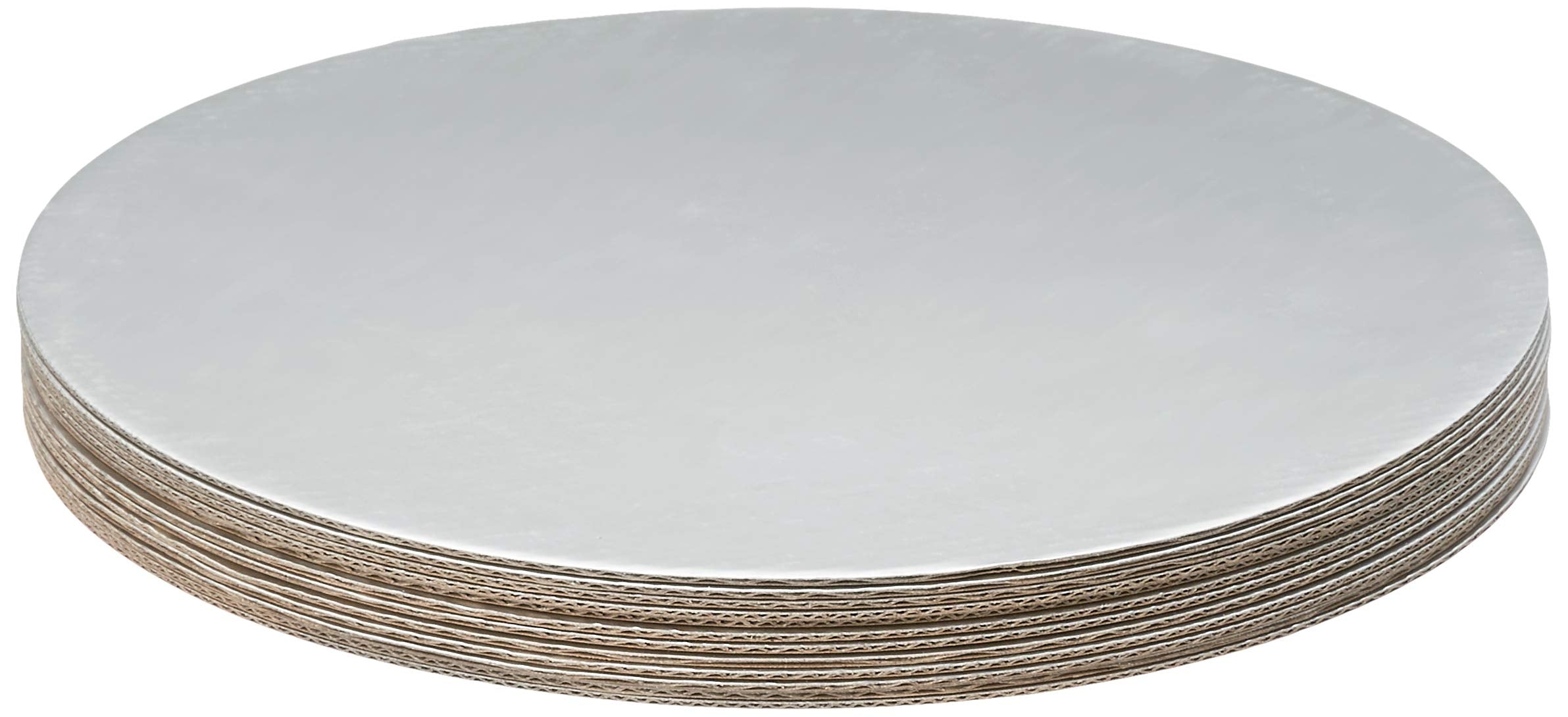 Fox Run 12-Piece Cardboard Scalloped Cake Circle Base, 10'', Silver