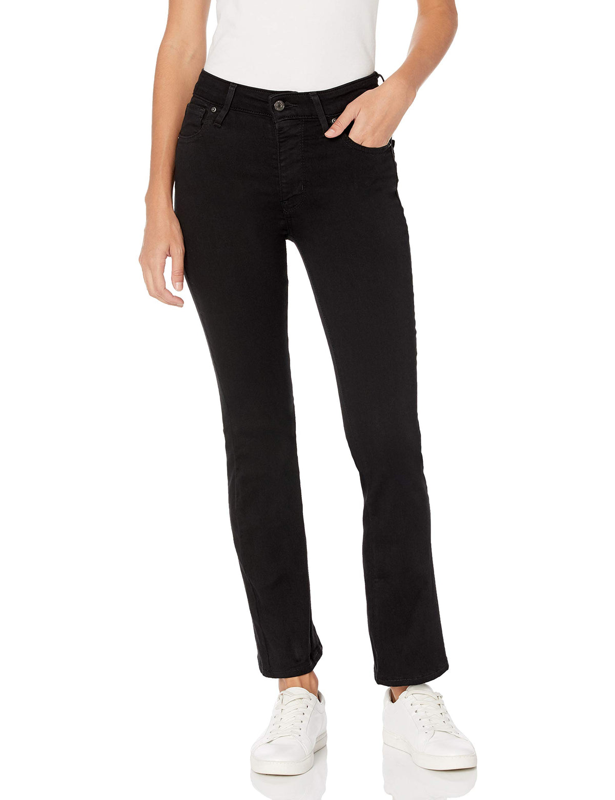 Levis Womens 725 Plus-Size High Rise Bootcut, Soft Black (Waterless), 35 Regular