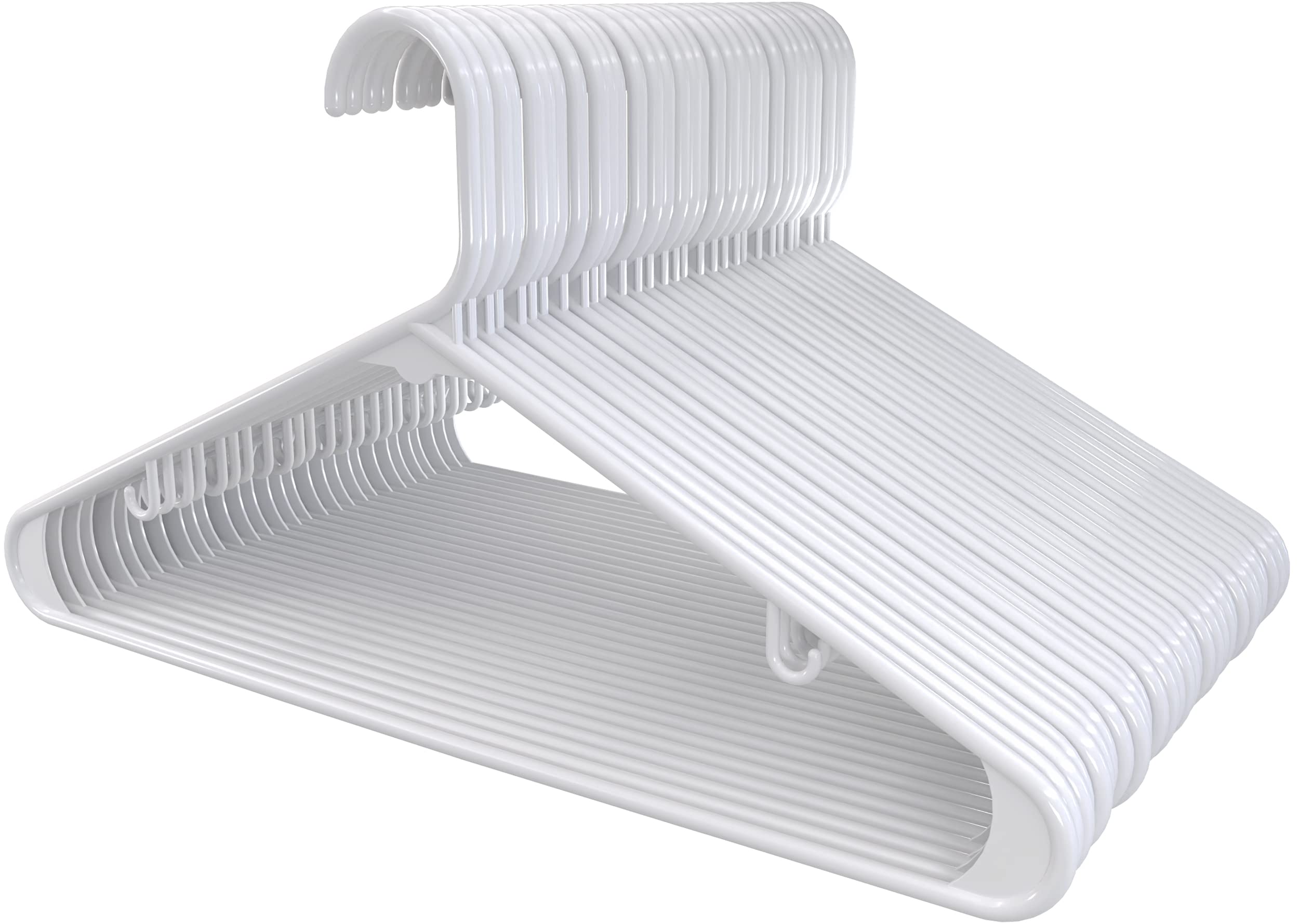 Utopia Home Plastic Hangers 50 Pack - Clothes Hanger With Hooks - Durable & Space Saving Coat Hanger - Heavy Duty White Hangers