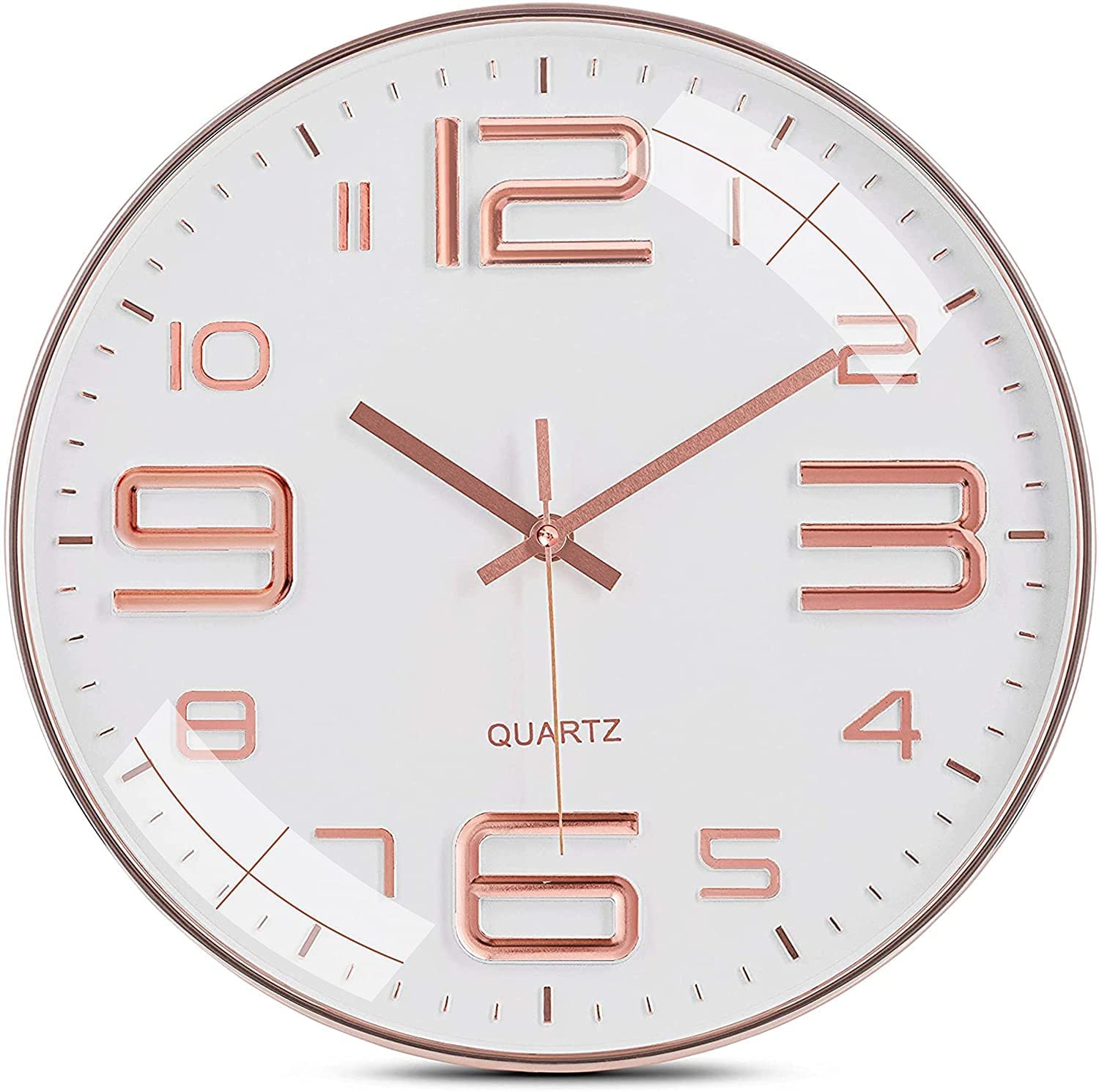 Tekcool Wall Clock 12 Silent Quartz Decorative Latest Wall Clock Non-Ticking Classic Clock Battery Operated Round Easy To Read F