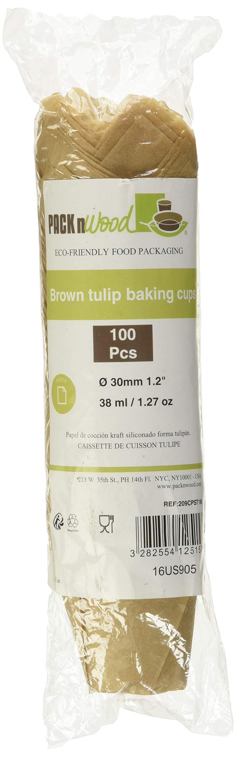 Tulips Golden Brown Silicone Baking Cup Liner (Case Of 100), Packnwood - Gold/Brown Parchment Paper Cupcake Liners (1.25 Oz, 2.5