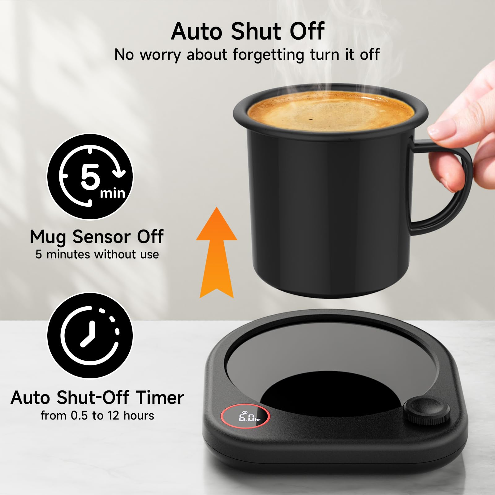 Oracer Coffee Mug Warmer For Desk, Electric Cup Heater For Tea Milk Beverages With Adjustable Temperature Display, Auto Shut Off
