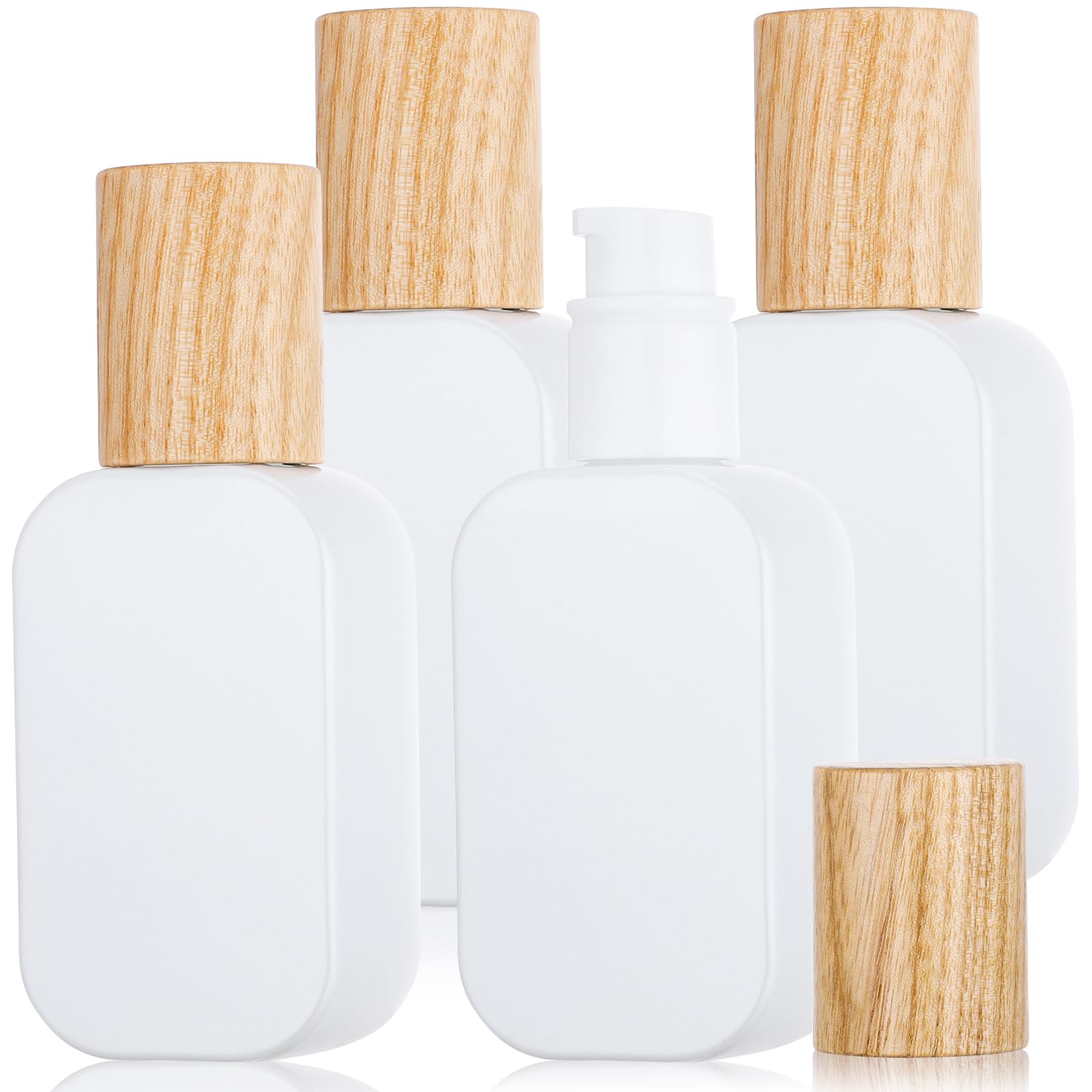 Segbeauty 1Oz Glass Lotion Pump Bottle Refillable, 4Pcs Leakproof Small Travel Lotion Container, 30Ml Mini Moisturizer Pump Bott