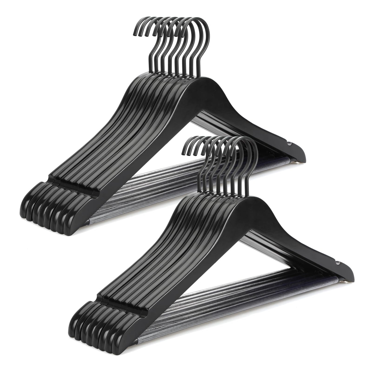 Topia Hanger Premium Wooden Hangers, Luxury Boutique Wood Hangers With Extra Thick Hook And Non Slip Pants Bar, Heavy Duty Coat