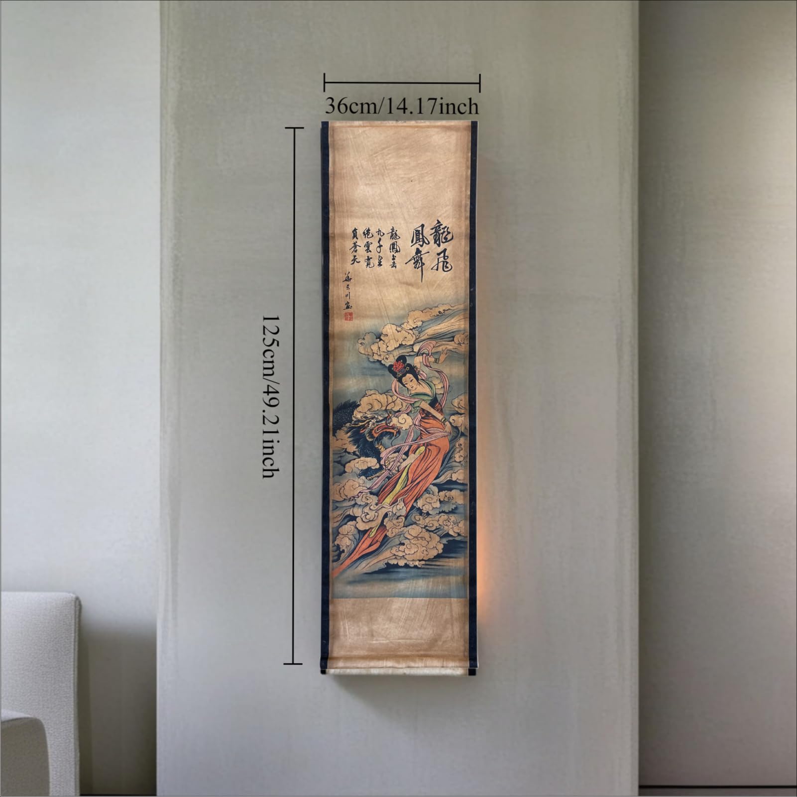 Wall Art Poster Prints Paintings, Hanging Paper Scroll Decor Ready to Hang Asia Vintage Aesthetic,for Home Office Japanese Geish