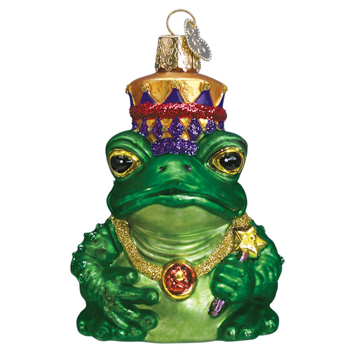 Old World Christmas Sea and Water Animals Glass Blown Ornaments for Christmas Tree Frog King