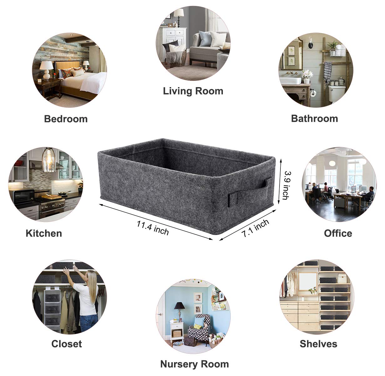 Small Storage Basket Modern Storage Baskets Felt Collapsible Baskets Storage Bins for Cellphone Earphone Chargers Cables Make Up Hair Supplies Fabric Drawers Storage Baskets Cute Storage Baskets